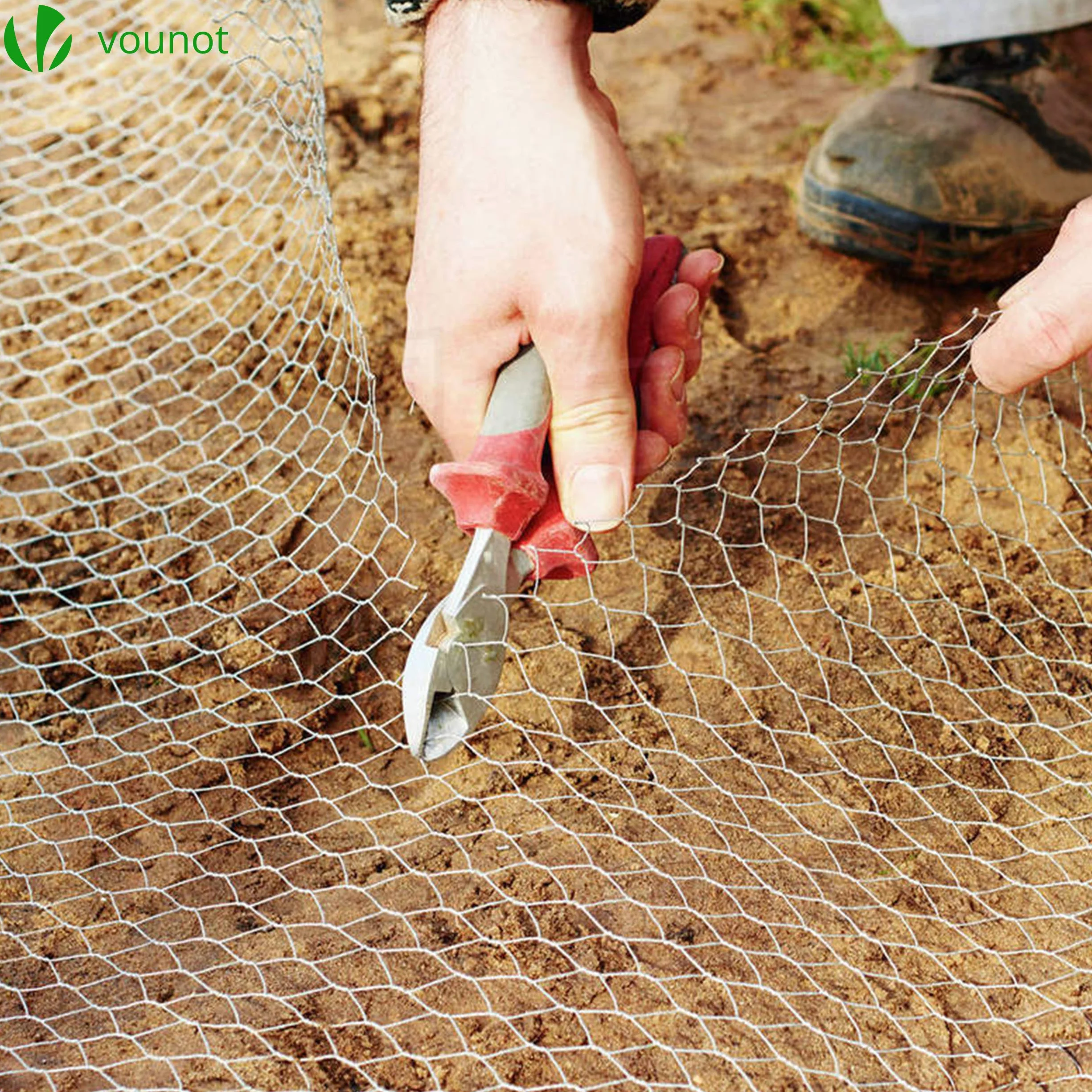 VOUNOT® Malla Metalica Hexagonal Galvanizado 25mm 100cm x 25m