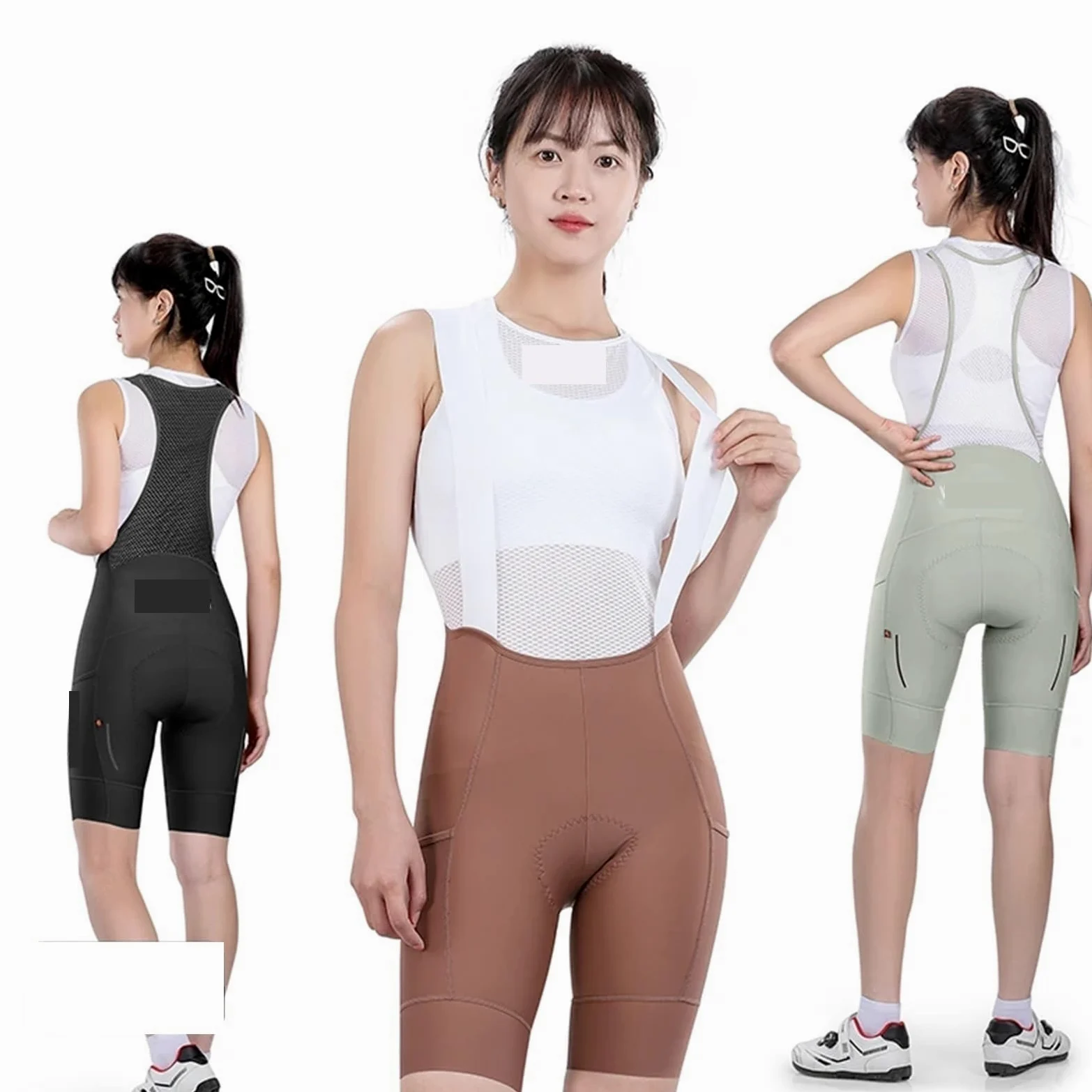 Culotte con Tirantes de Ciclismo para Mujer Culotte con Tirantes for Ciclismo for Mujer, con Tiras Reflectantes, for Correr, Montar a Caballo, Equipamiento Deportivo(Black,3XL)