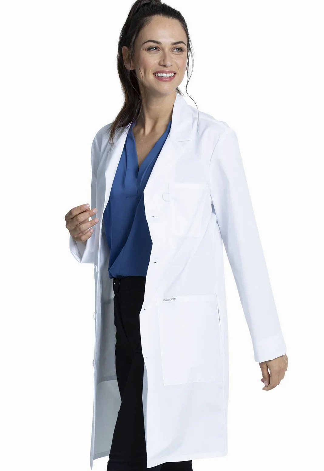 CHEROKEE Unisex Scrubs Lab Coat 38'' CK460, XXS, White