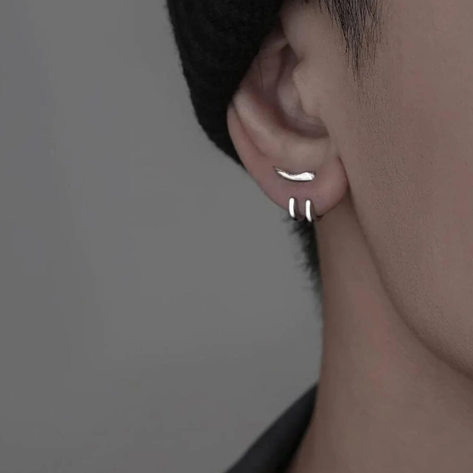 Geniales botón,Joyas para orejas cómodas, desmontables y brillantes con doble perno - Cómodos pendientes punk desmontables, accesorios oreja estables moda para citas, Kasmole