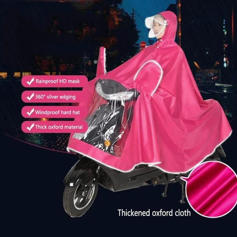 Poncho de Lluvia Chubasquero de Senderismo， Capa Impermeable for Lluvia, for Moto, for Scooter eléctrico, for Motocicleta, Capa Larrain(Red1,3XL)