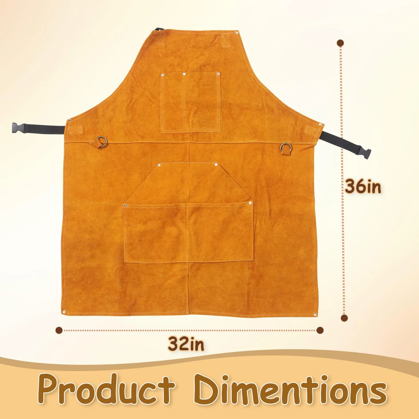 Urby Delantal de tamaño grande para trabajar la madera, delantal de lona encerada de 473 ml, se adapta a cintura W36+, XL, XXL o Plus. Ideal para carpintería, taller o tienda de madera.