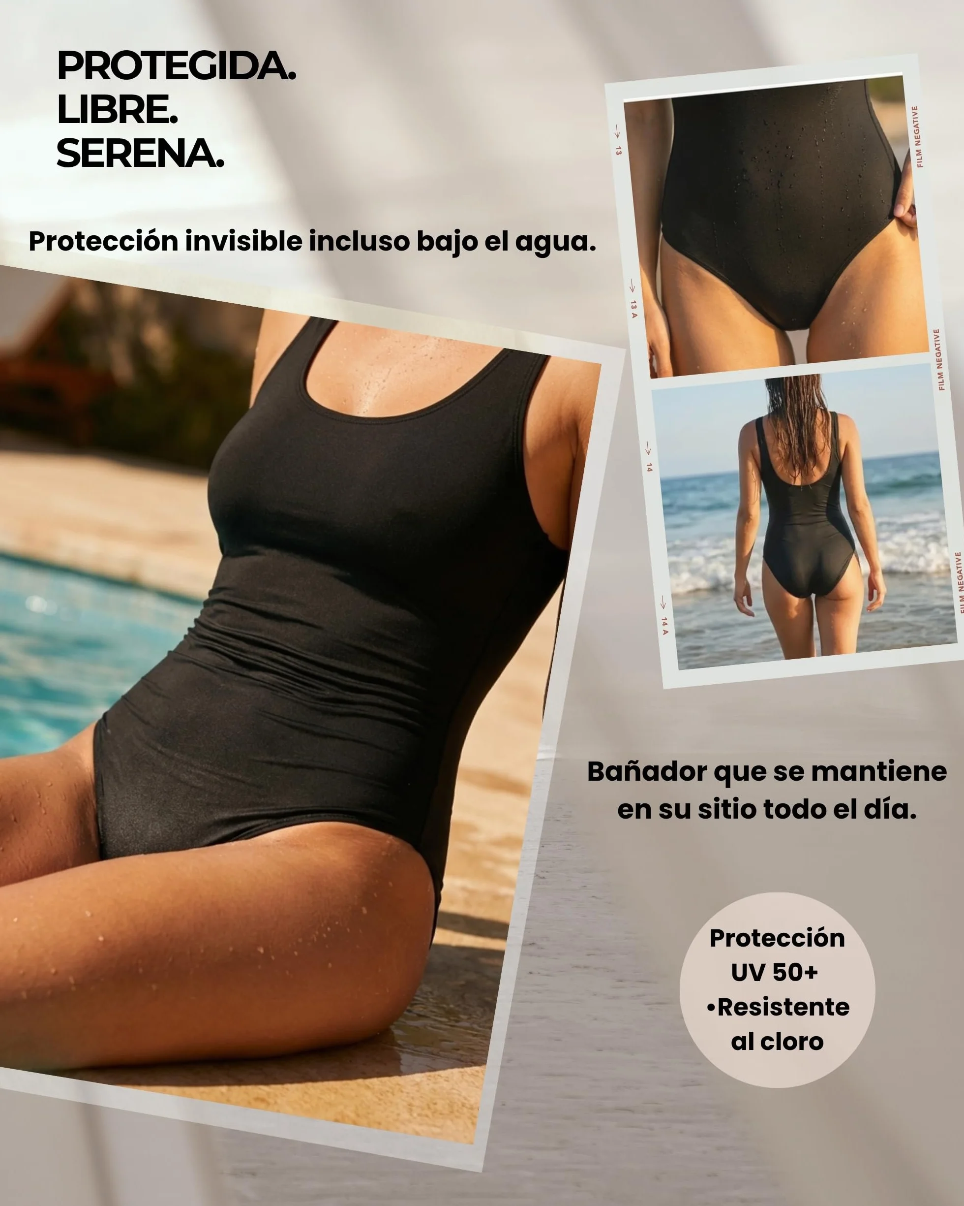Bañador Menstrual 1 Pieza Niñas & Mujer | Tecnología AquaSecure | Flujo Ligero a Medio | Adolescentes 10-16 Años y Mujer | Anti-UV, Secado Rápido | Piscina, Playa y Natación | Ecológico y Oeko-Tex