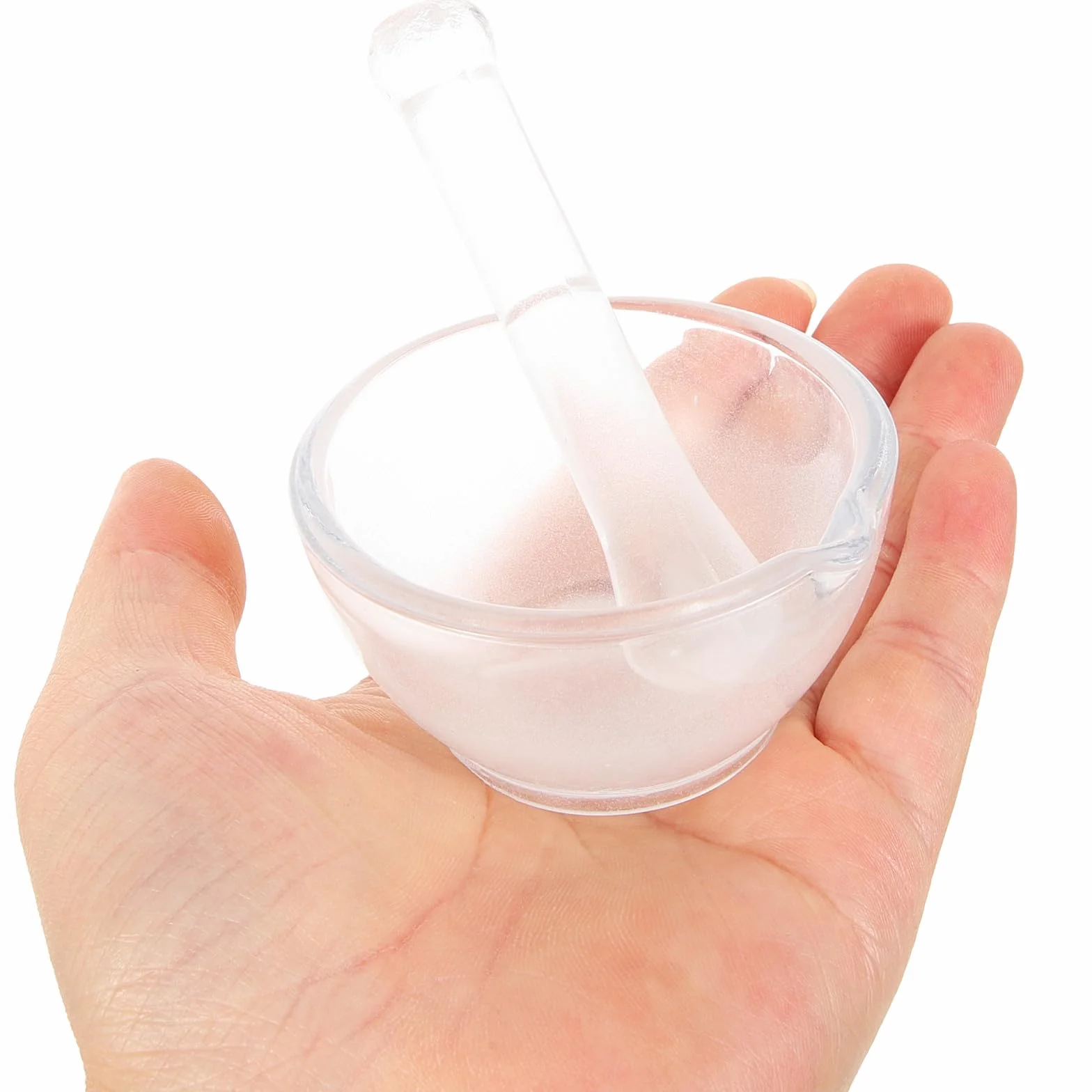 Mortero Químico de Vidrio 60mm para Laboratorio, Recipiente de Molienda Profesional