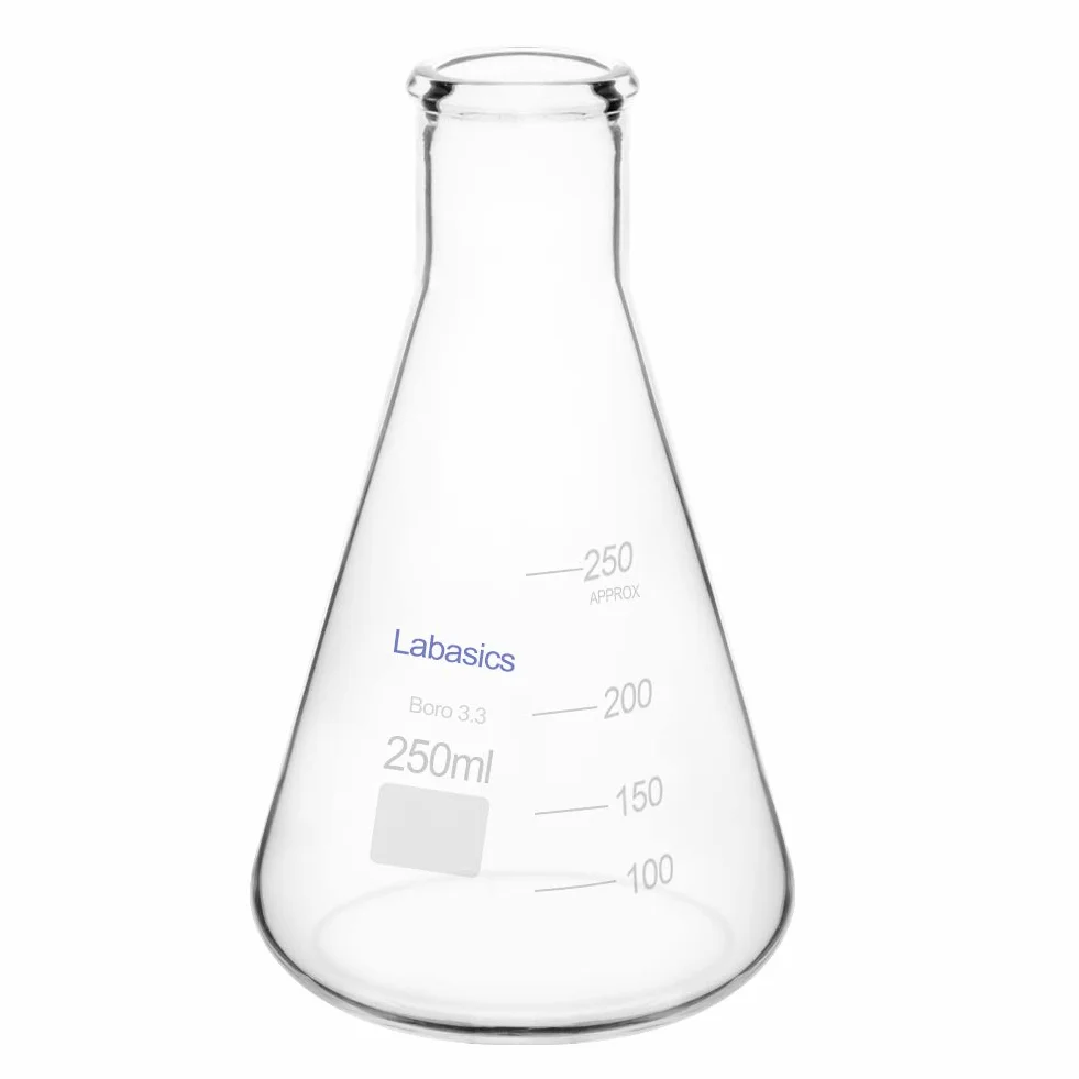 Matraz Erlenmeyer Boca Estrecha 250ml Cristal Borosilicato Labasics