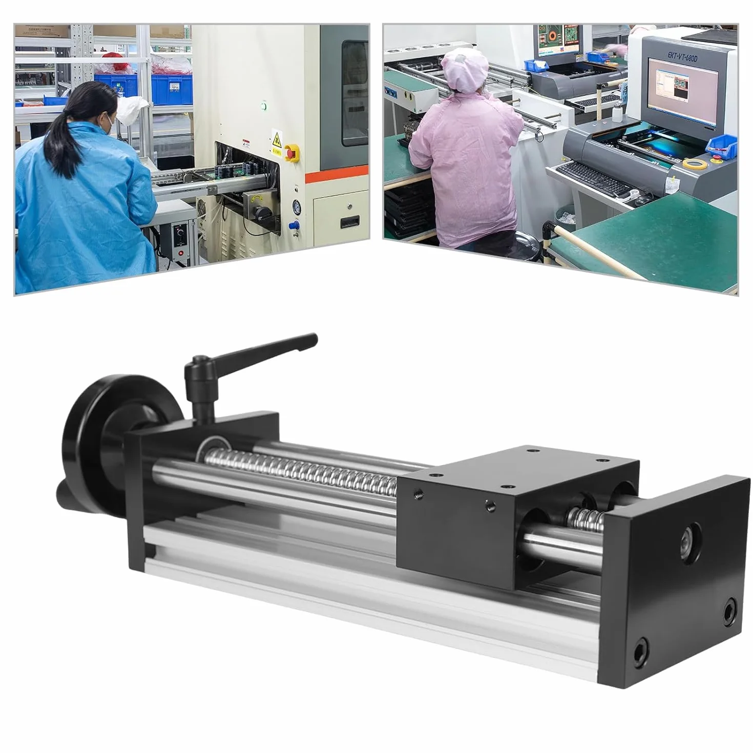 Mesa Deslizante Lineal 200 mm, Plataforma Guía Precisa Doble Eje Óptico Volante, Tornillo de Bola para CNC