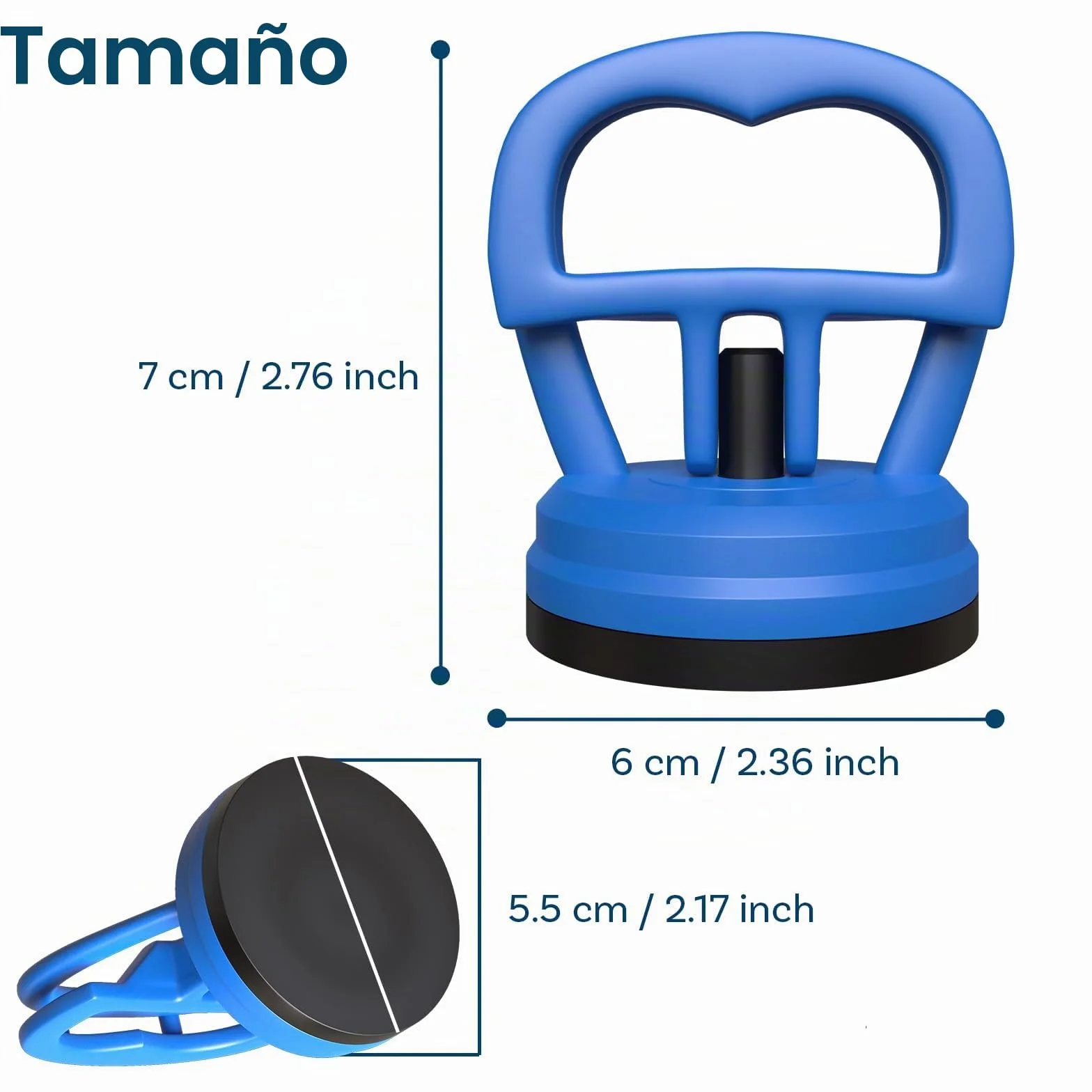 MMOBIEL Ventosas 2 Piezas - Ventosa de Cristal Desabollador Herramienta Apertura Electrónicos 10 kg Gran Resistencia Azul