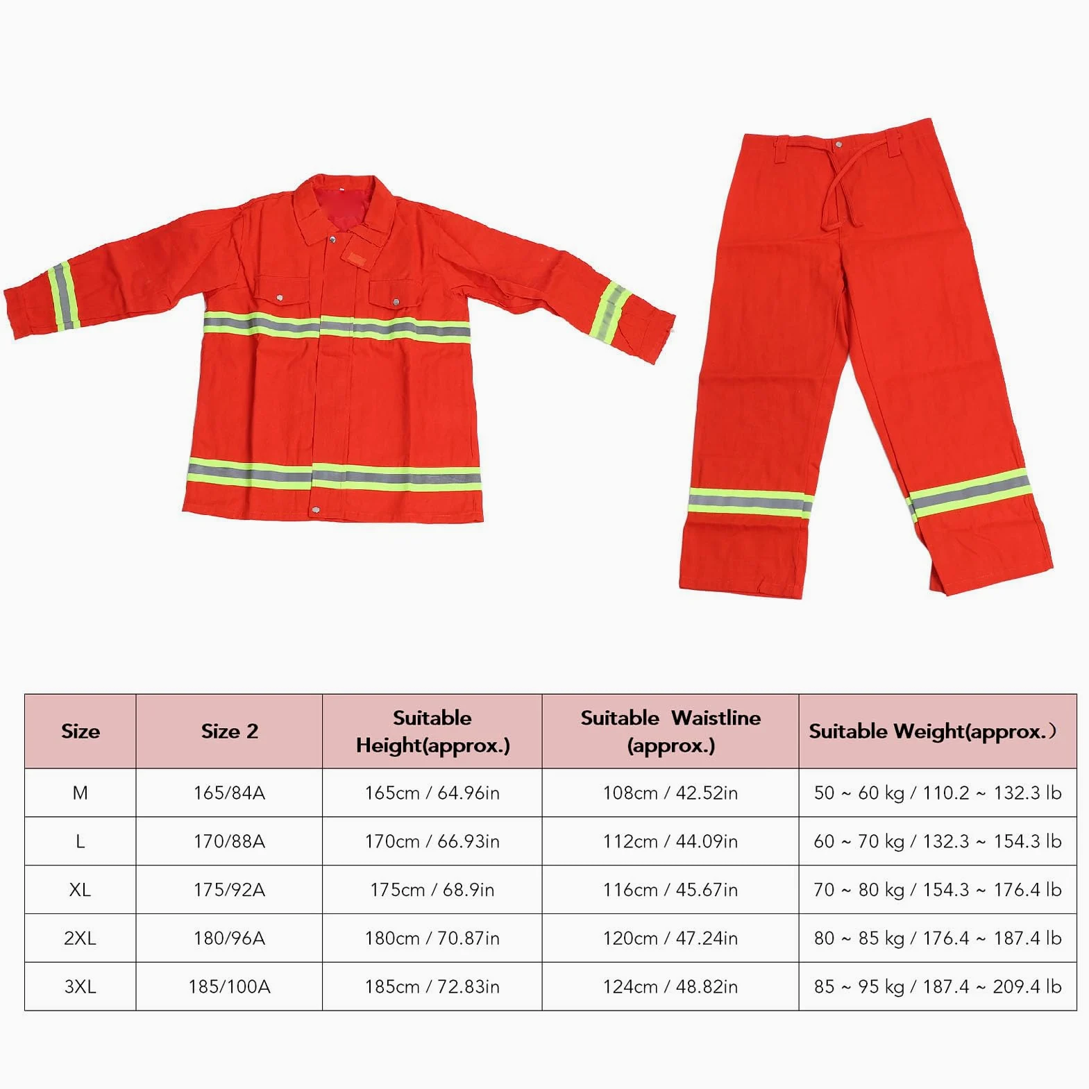 Fafeicy Traje de Seguridad Resistente Al Fuego Tipo 97, Ropa de Algodón Resistente Al Fuego y Al Calor con Tira Reflectante, Fuerte Dureza y Protección Química para la Industria, (XL)