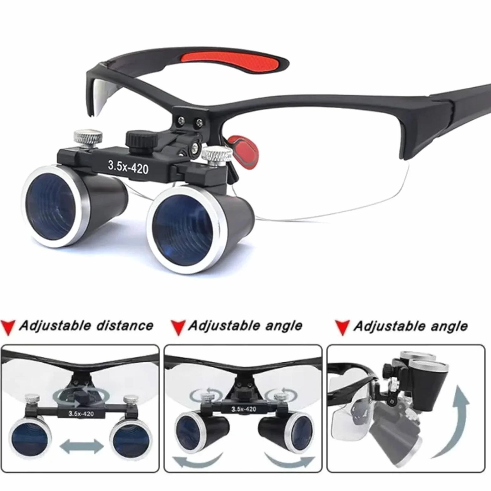 Lupas dentales quirúrgicas 3,5X binocular para laboratorio odontología