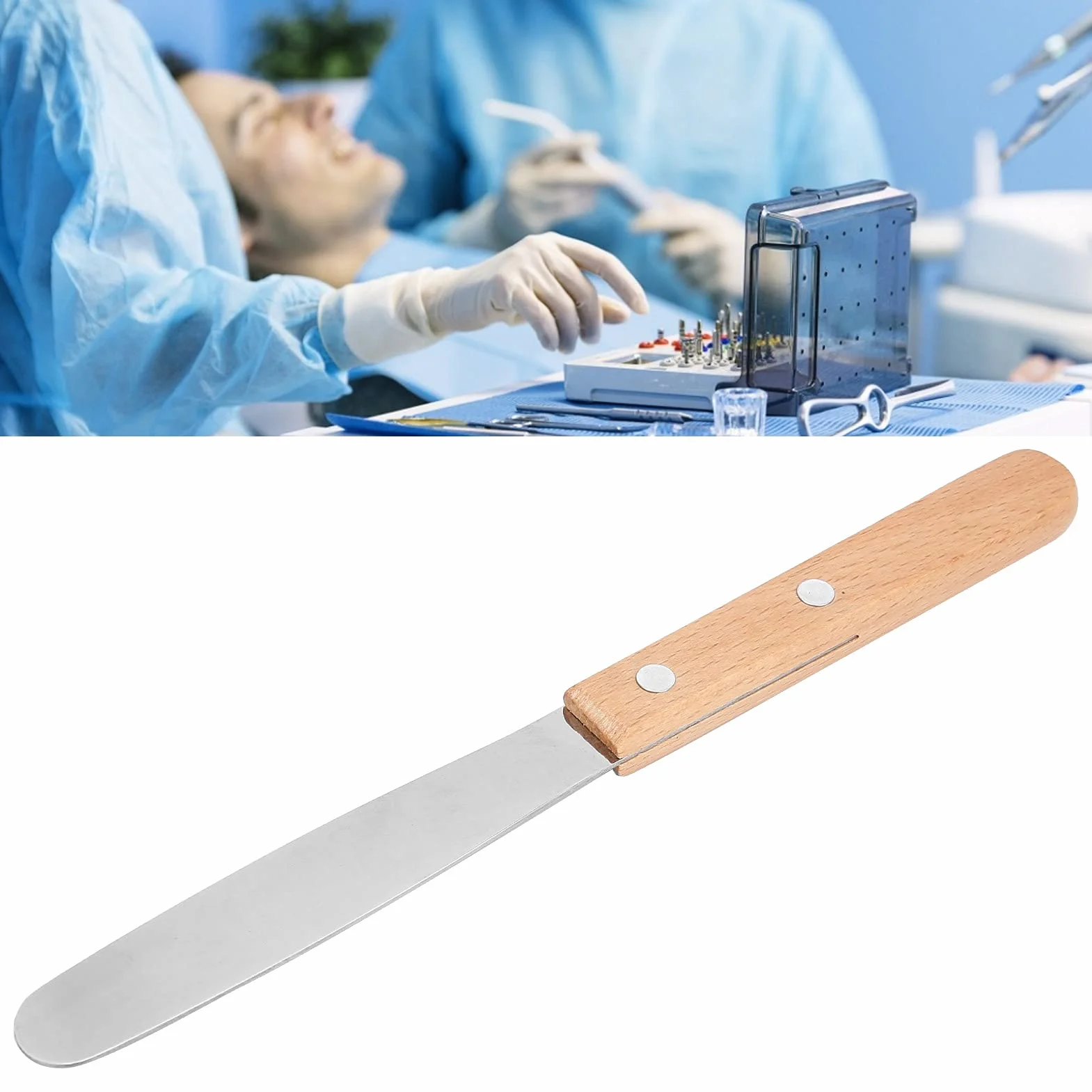 Espátula de yeso dental acero inoxidable 20 cm para dentista
