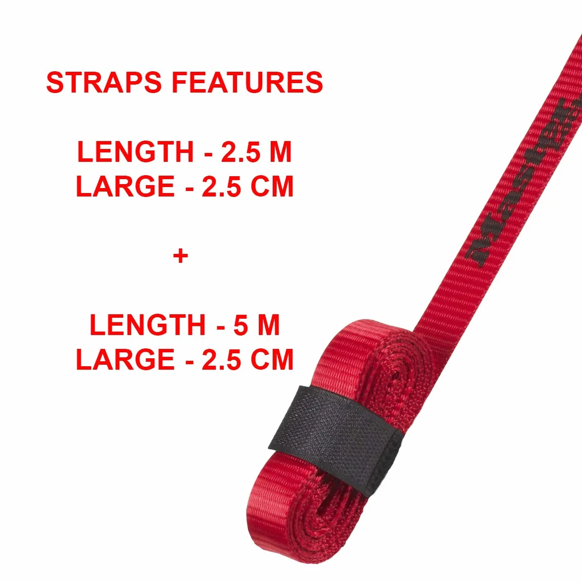 Master Lock Cinchas de Transporte 2.50 m x 25 mm + 5.5 m x 25 mm Rojo