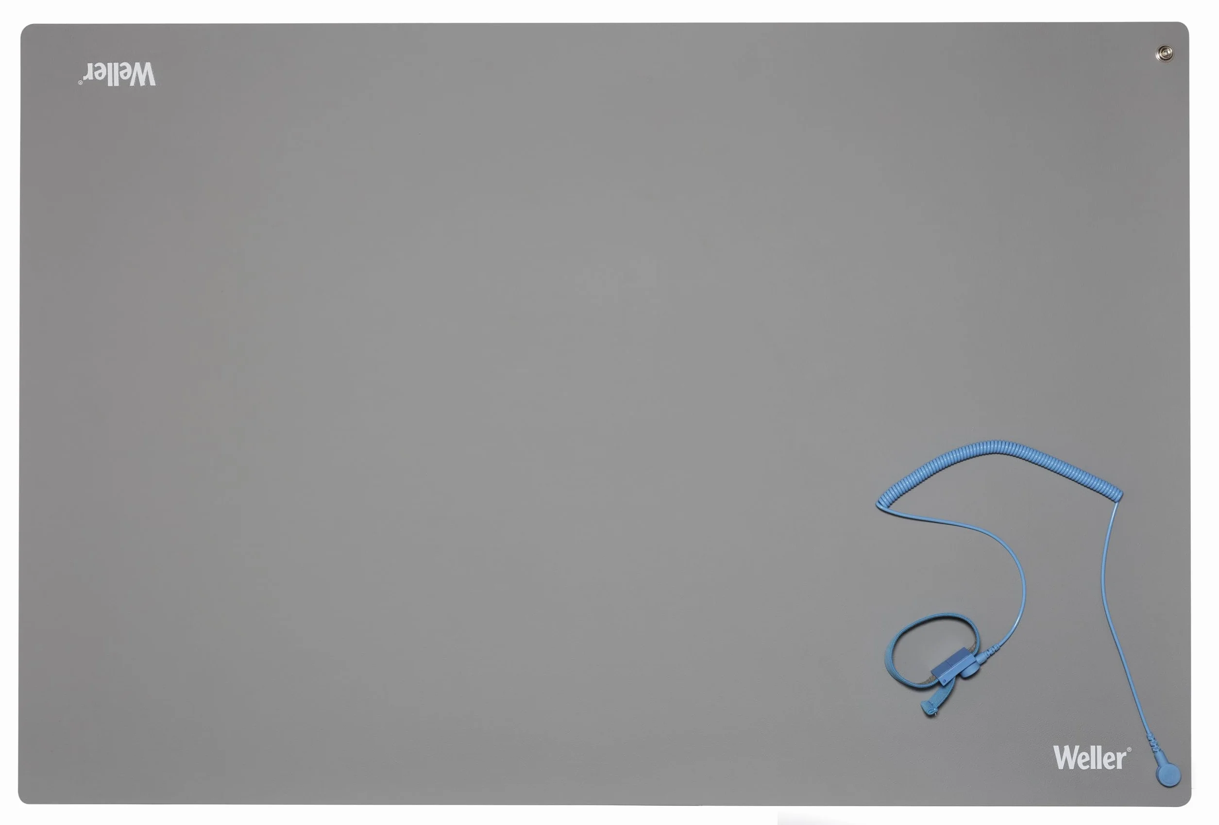 Weller Set de Soldadura de Sobremesa Antiestática ESD 600 x 900 mm Gris con Pulsera y Cable en Espiral
