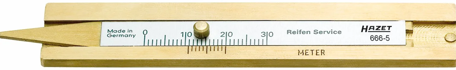Hazet Medidor de profundidad de neumáticos 666-5, 0,1 mm, 30 mm, latón duro