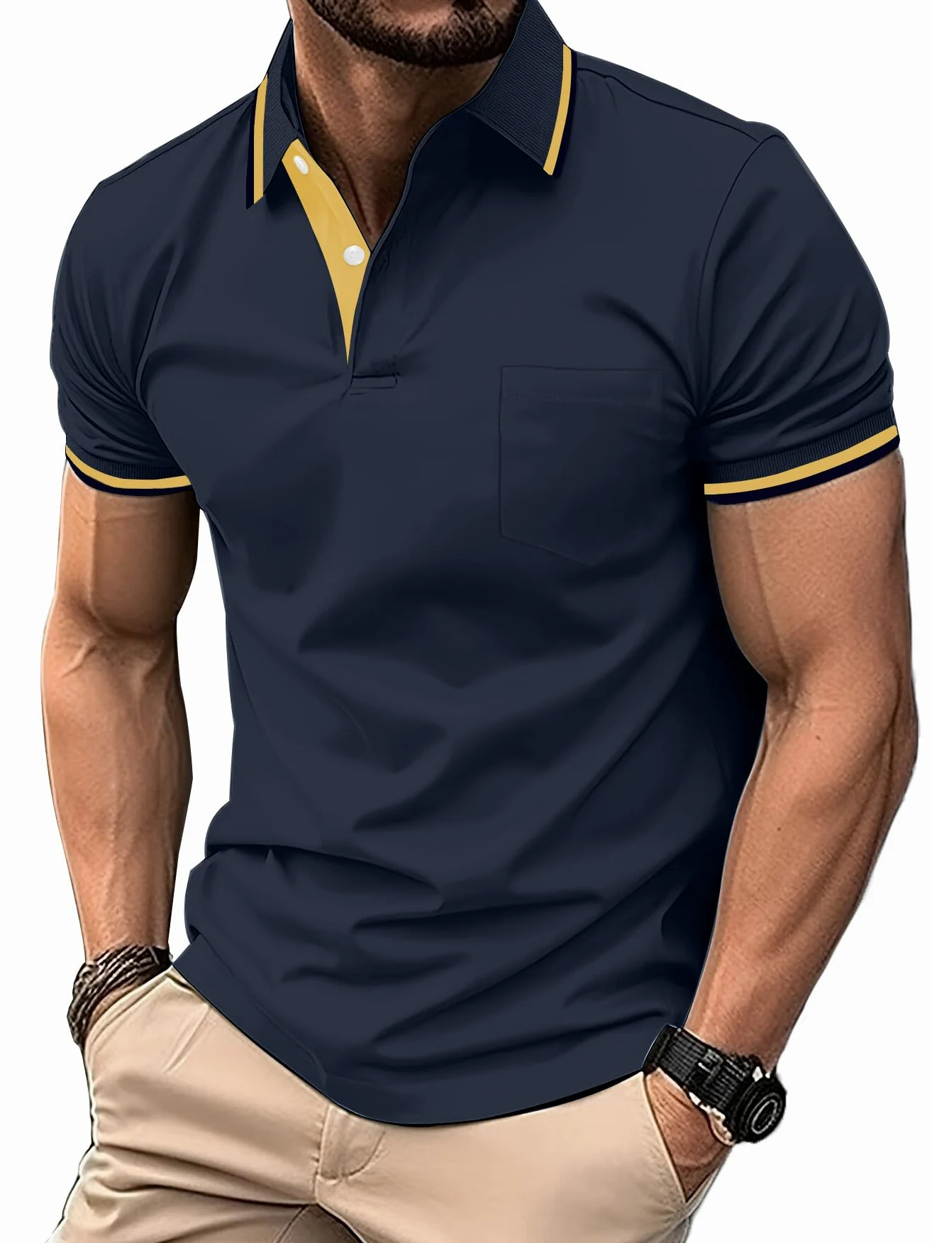 LLdress Polo para Hombre Paquete de 3 Polos Manga Corta Camiseta de Golf Ligera y Transpirable T Shirt de Tenis Verano