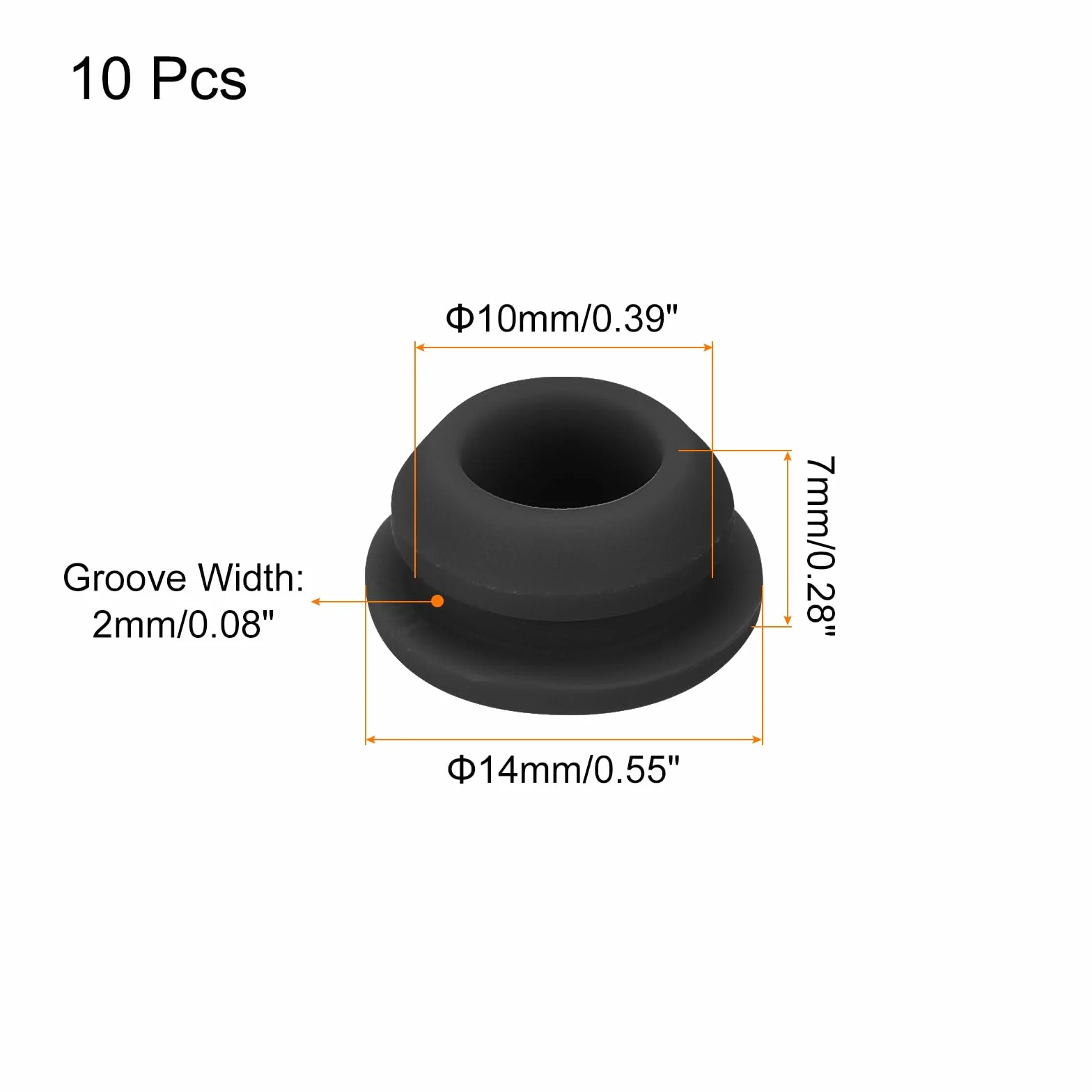 QUARKZMAN Tapones de Silicona para Agujeros de 10mm, 10 Piezas Tapón de Sellado para Muebles Bañera Grifo Drenaje, Negro