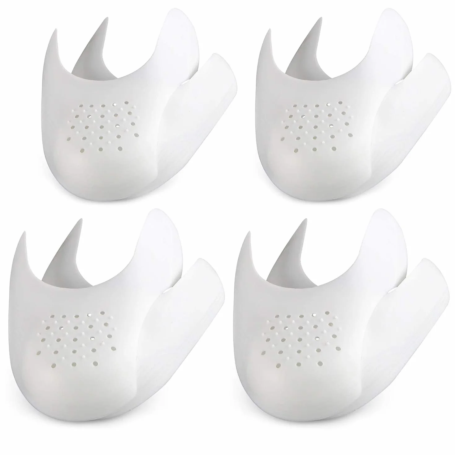 4 pares de protectores de arrugas para zapatos, protector antiarrugas, protectores de zapatos para tenis, talla 40-46 .para hombre, 4 Pares Blanco