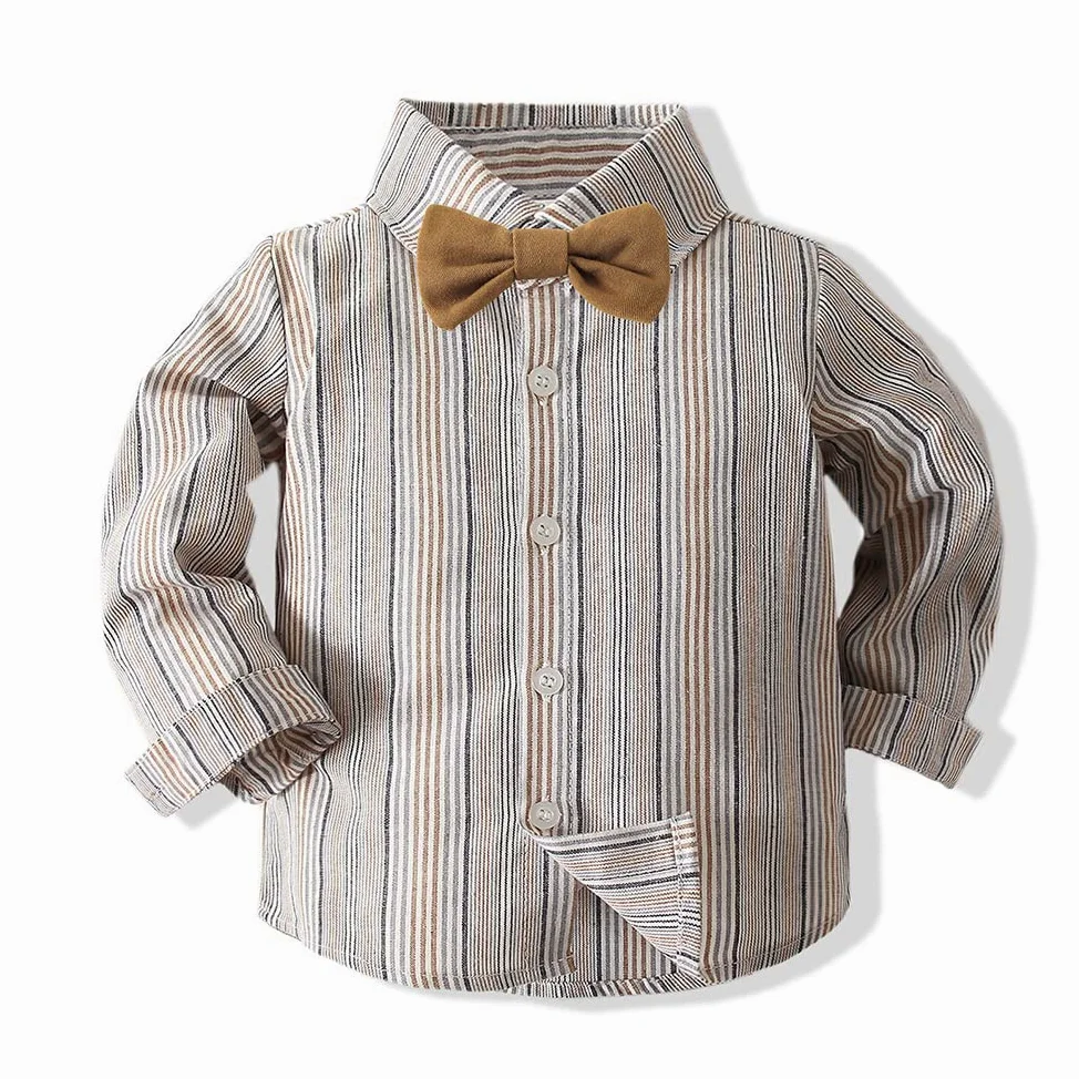 YUN HAO Ropa para bebé niño con corbatín, camisas y pantalones de tirantes, 3 piezas