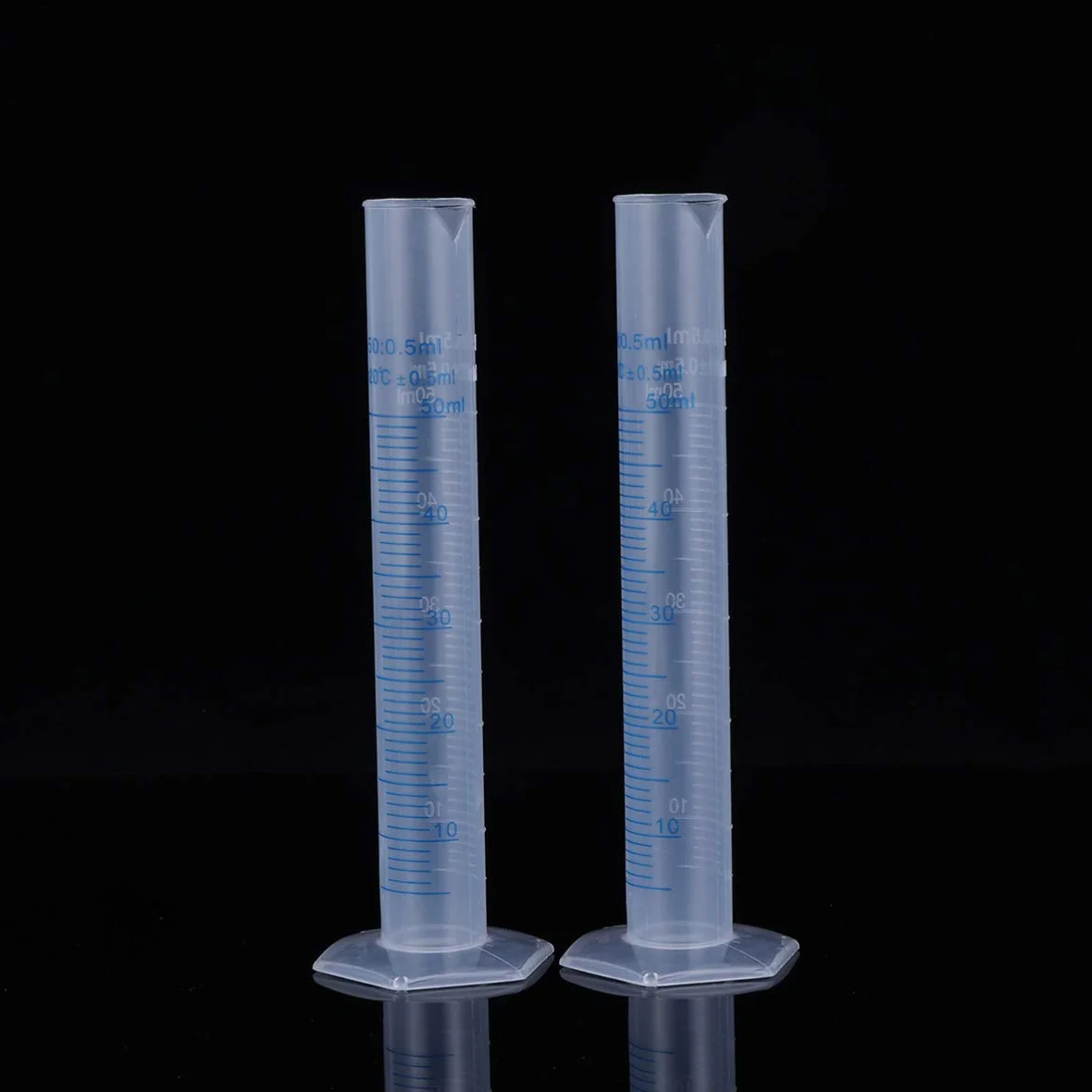 Cabilock 5 Piezas Cilindros de Medición Probeta Plástica Graduada Transparente con Base Hexagonal