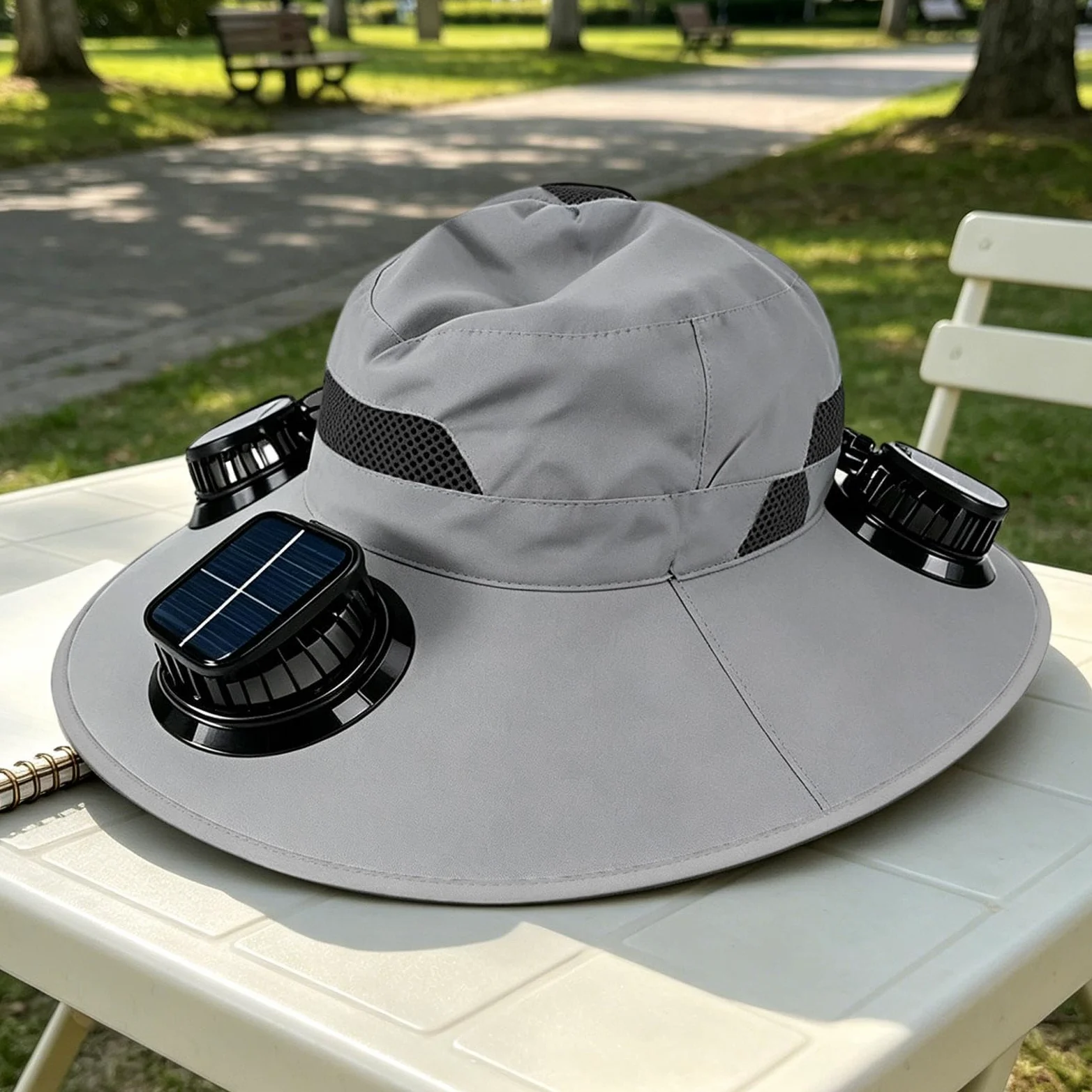 Sombrero Con Ventiladores Energía Solar - Visera De Ala Ancha Ajustable Personal Recargable | Sombrero De Ventilador De Energía Solar Para Pesca, Playa Al Aire Libre, Camping, Verano, Trabajo, Jardine