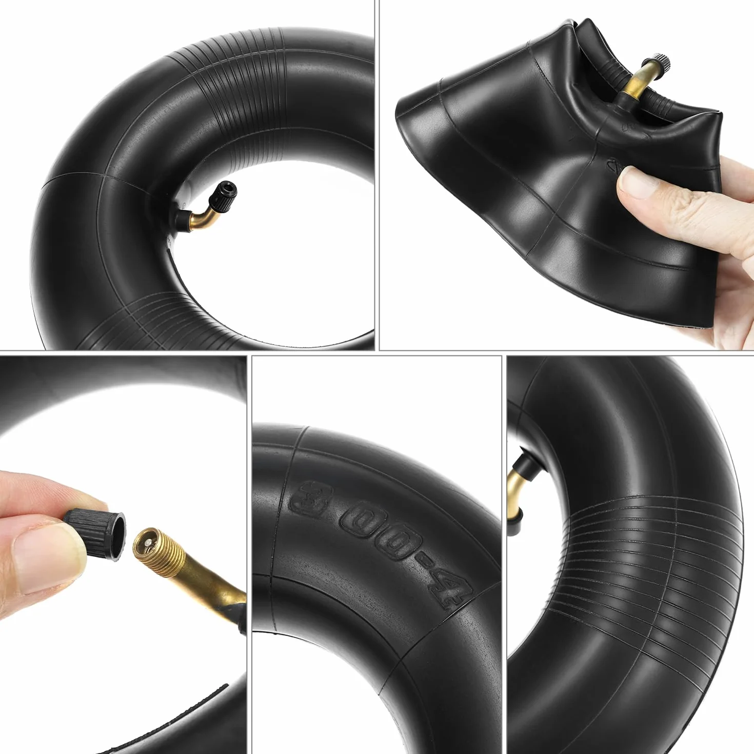 QWORK 2 Piezas cámara rueda carretilla 3.00-4 260x85 mm para carros scooters movilidad