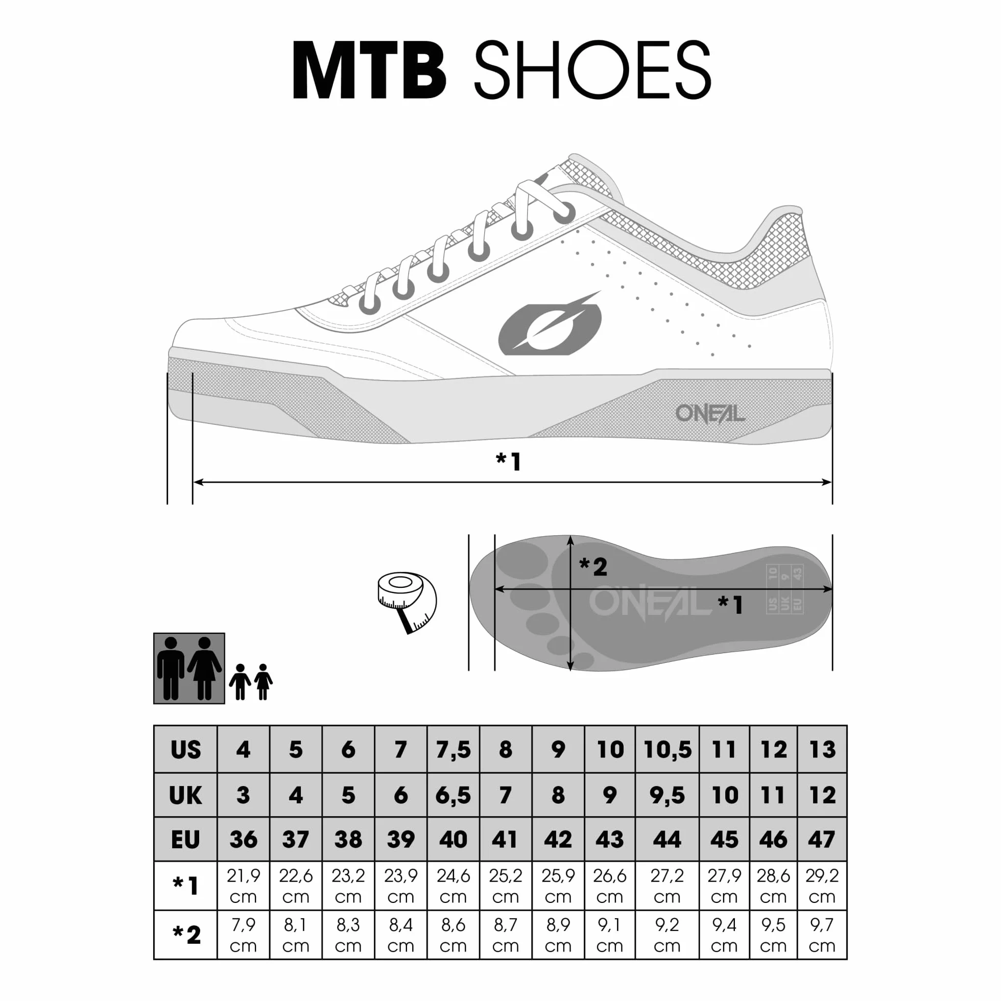 O'NEAL Zapatillas de Bicicleta de Montaña MTB Downhill Freeride Zapato de Pedal Plano con Clavos Edición TBS Negro Gris
