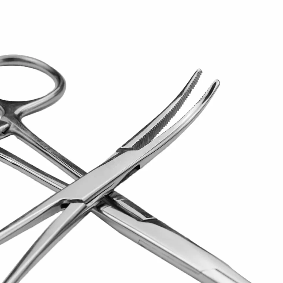 Pinzas hemostáticas curvadas de acero inoxidable 16 cm para anzuelos
