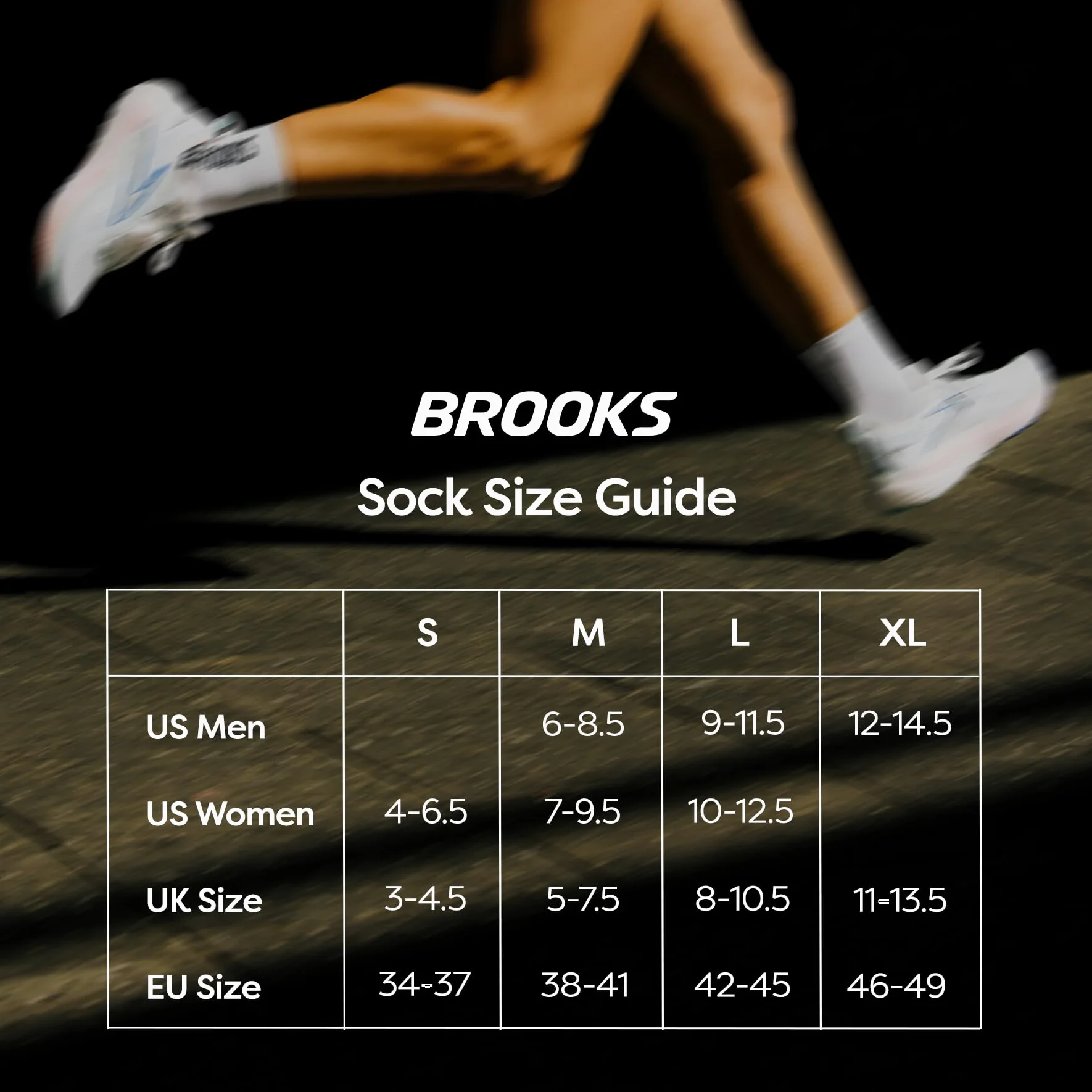 Brooks - Calcetines invisibles, Asfalto/Blanco/Negro, 6 pares, Asfalto/Blanco/Negro, 9-11.5