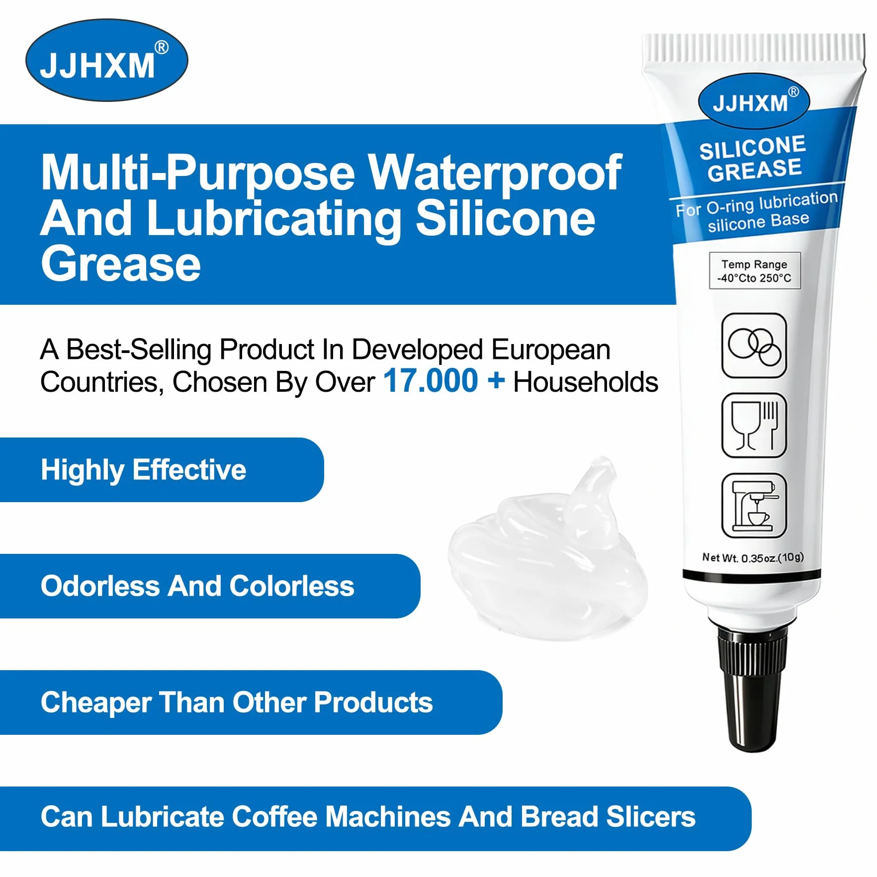 Grasa de silicona lubricante para juntas tóricas cafeteras automáticas 10g