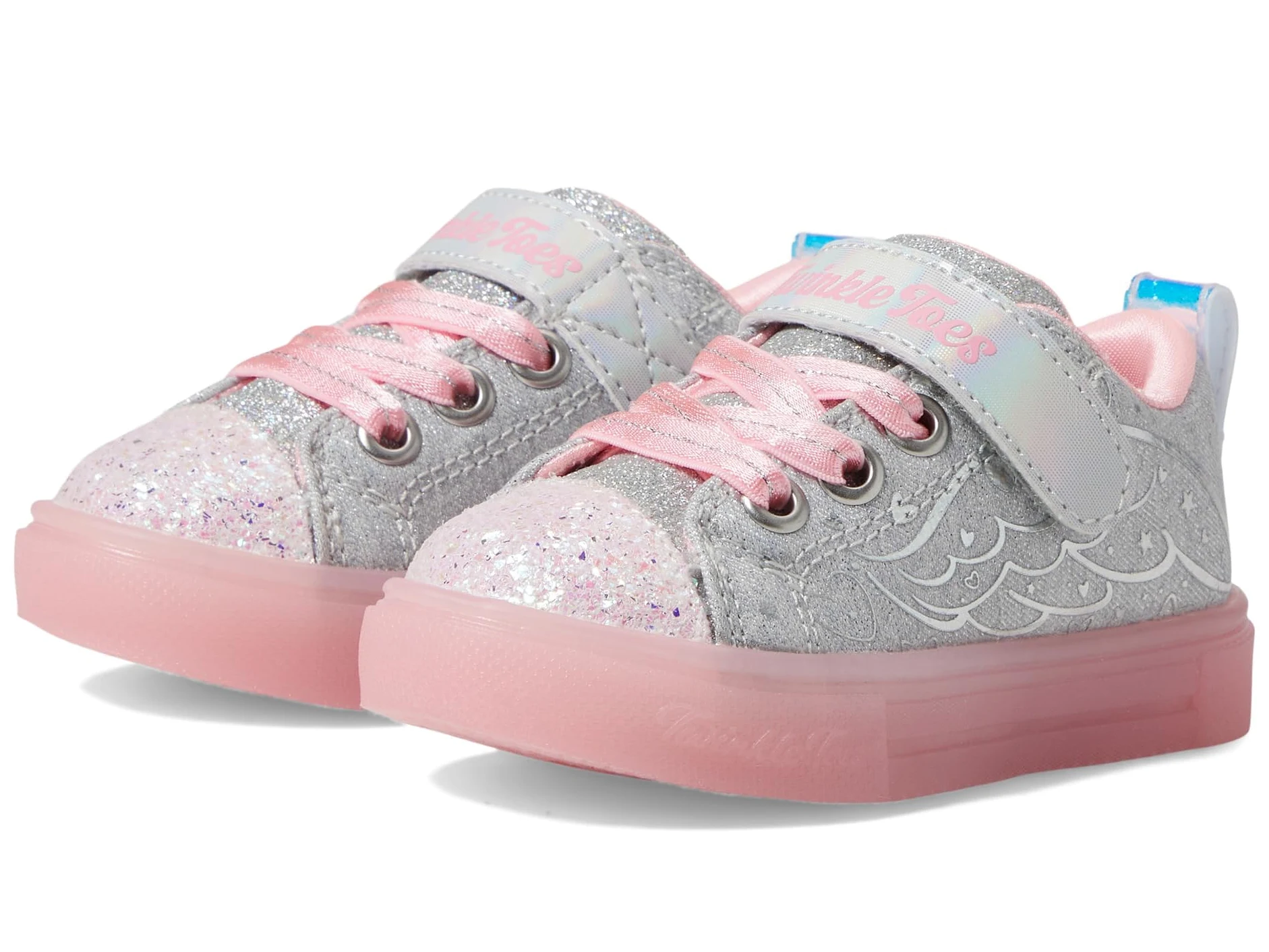 Skechers Twinkle Sparks Ice-Heather – Light-up Sneakers, Cushioned Comfort, Flexible Sole, Zapatillas niños Unisex, One Size Girls Big Kid