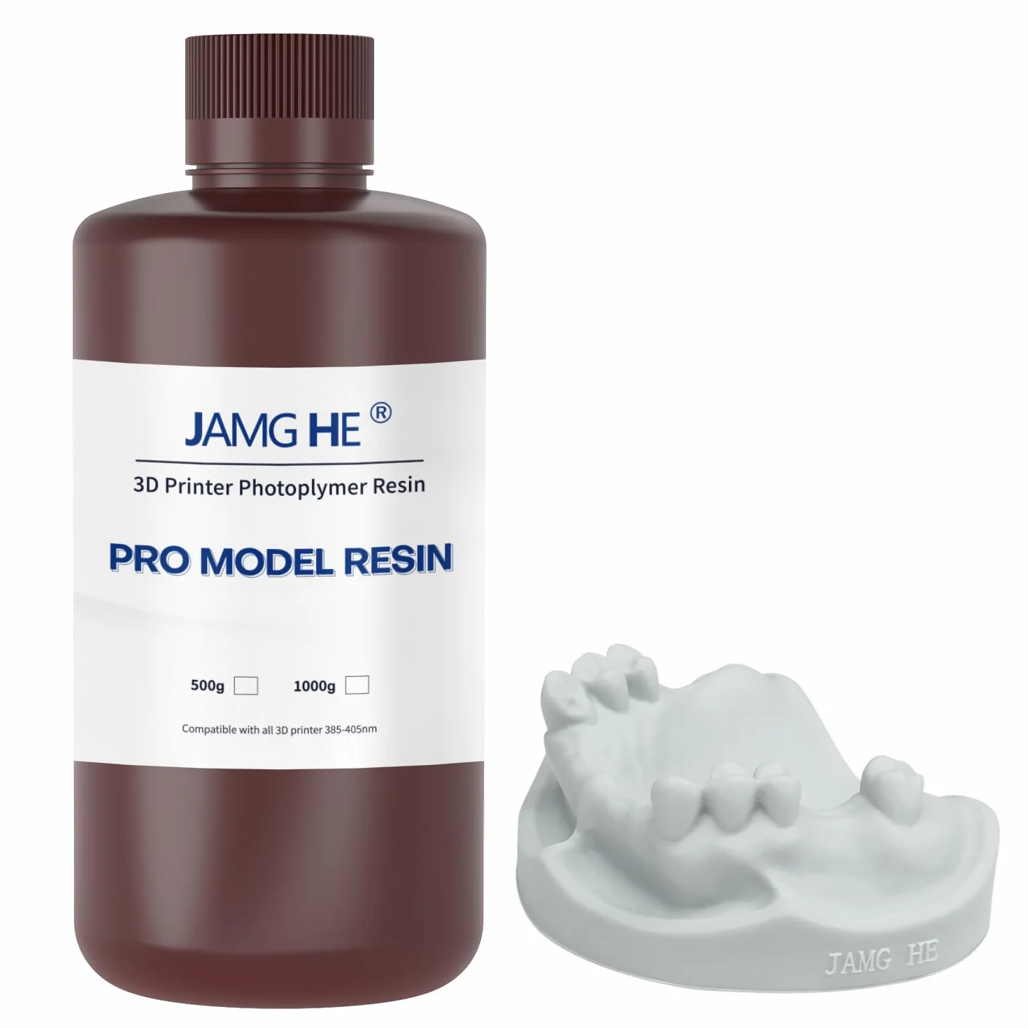 JAMG HE 3D Printer Resin Dental Pro Model for Crown Bridge Orthodontic Implant IPA Clean Light Grey