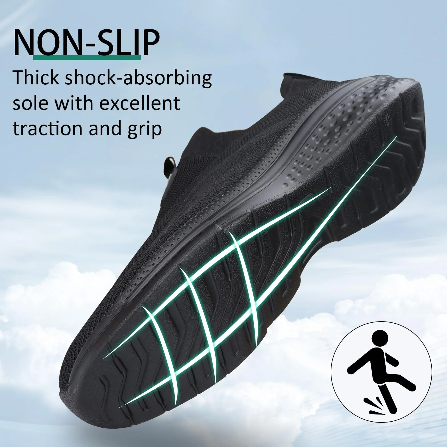 Giniros Zapatillas de Deporte Slip On Zapatillas Running Hombre Correr Jogging Caminar Bambas Gimnasio Fitness Atlético Tenis Trabajo Sneakers Ligeros Transpirables Zapatillas Deportivas Hombre