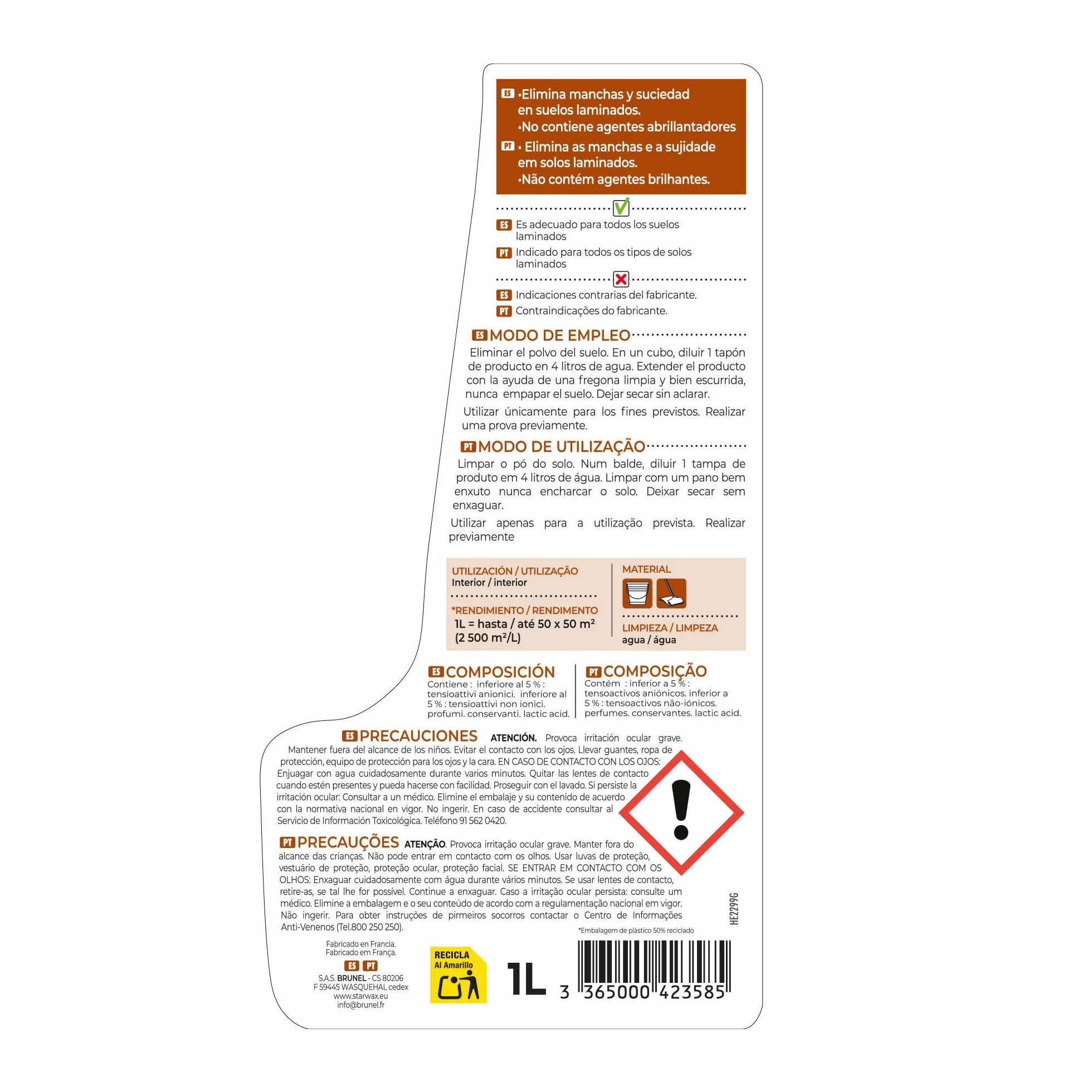 STARWAX Limpiador suave para parquet y suelos laminados 1L