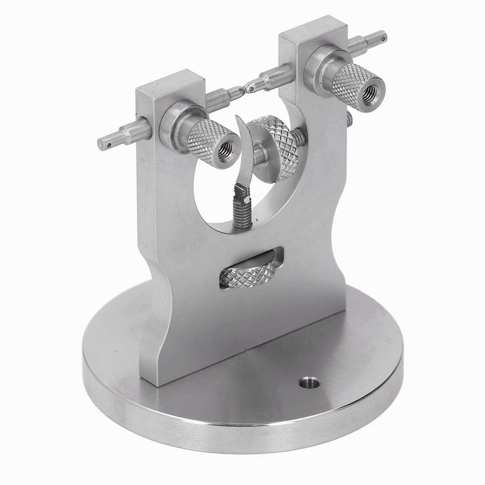 Yunseity Calibrador de Corrección de Rueda de Equilibrio de Reloj, Herramienta de Ajuste de Aleación de Acero para Calibración de Escape de Relojero con Base de 5 Cm y Caja de Almacenamiento de 5,6