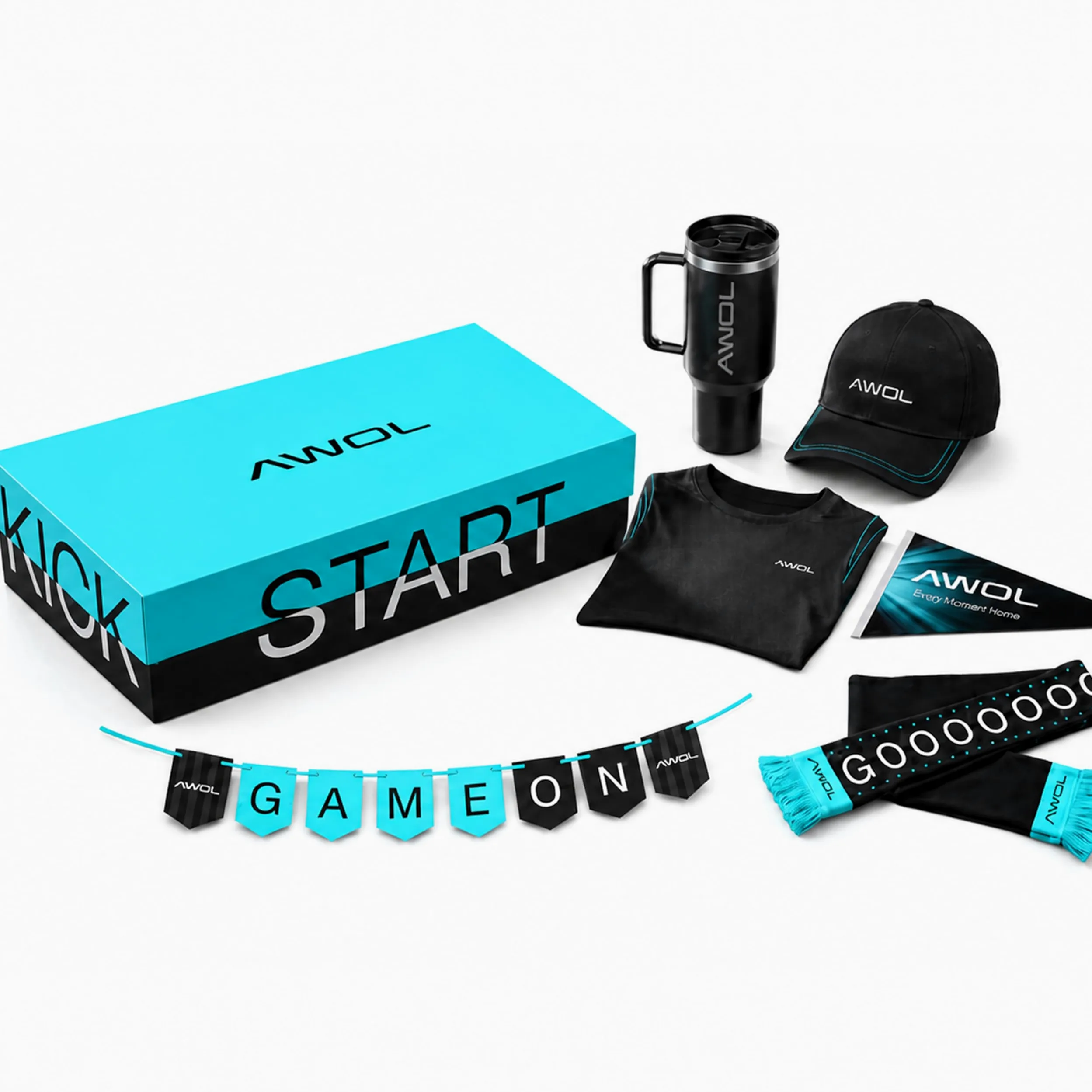 Valerion AWOL - Kit de fiesta de reloj, juego de accesorios para fanáticos de fútbol con vaso, gorra, camiseta, banderas, bufanda de animación y pancarta de juego para cine en casa, noche de cine al