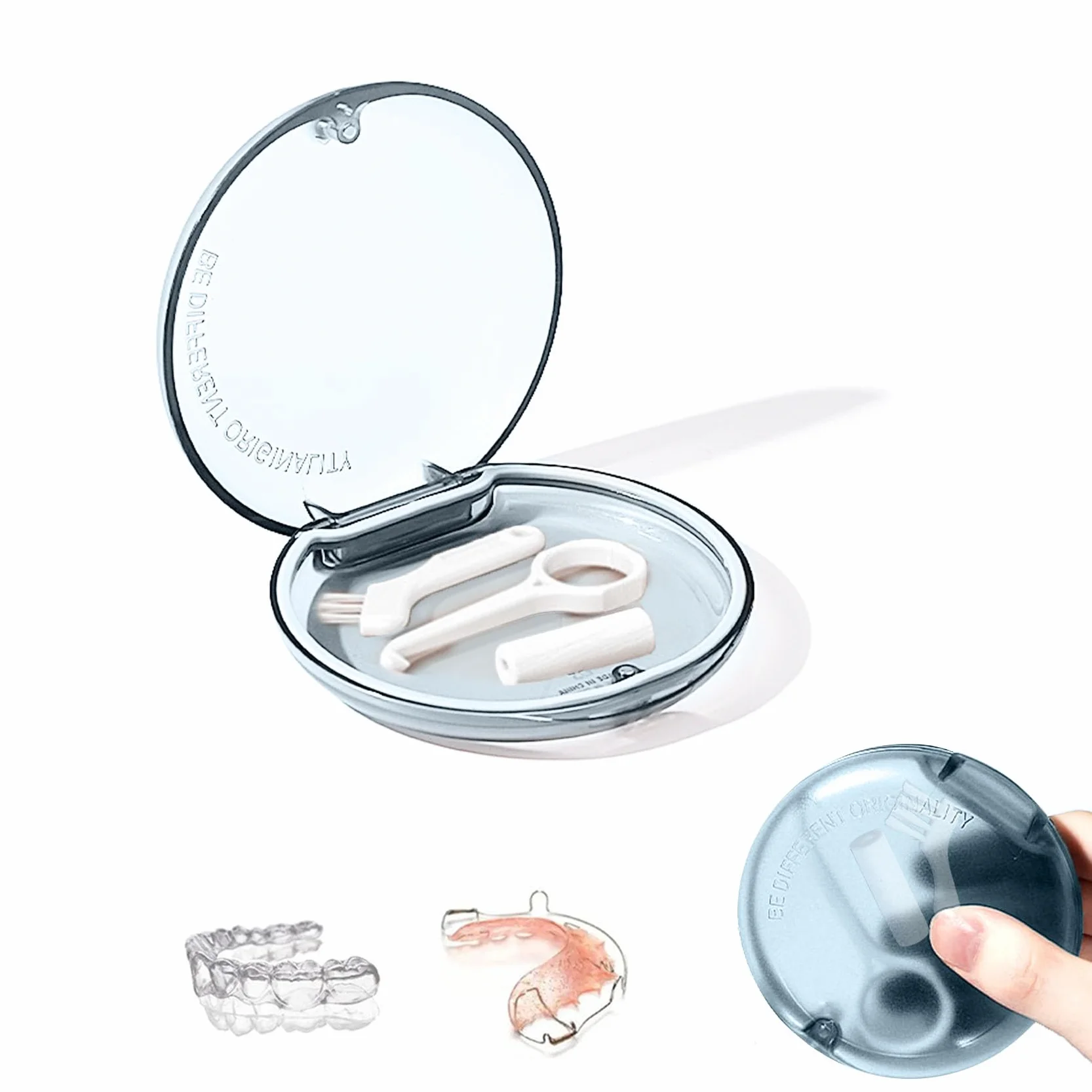 Caja De Retención De Ortodoncia, Caja De Retenedor, Caja Ferula Dental Resistente [Azul]
