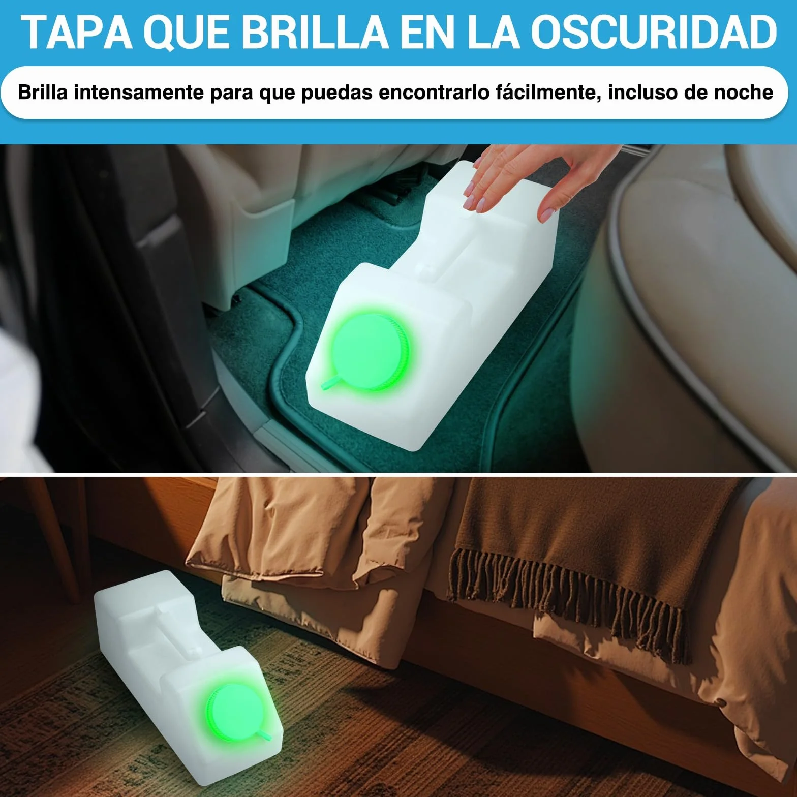 Tilcare Urinarios Portátiles para Hombres Antiderrame 3000 ml 101 Oz Brillante en la Oscuridad