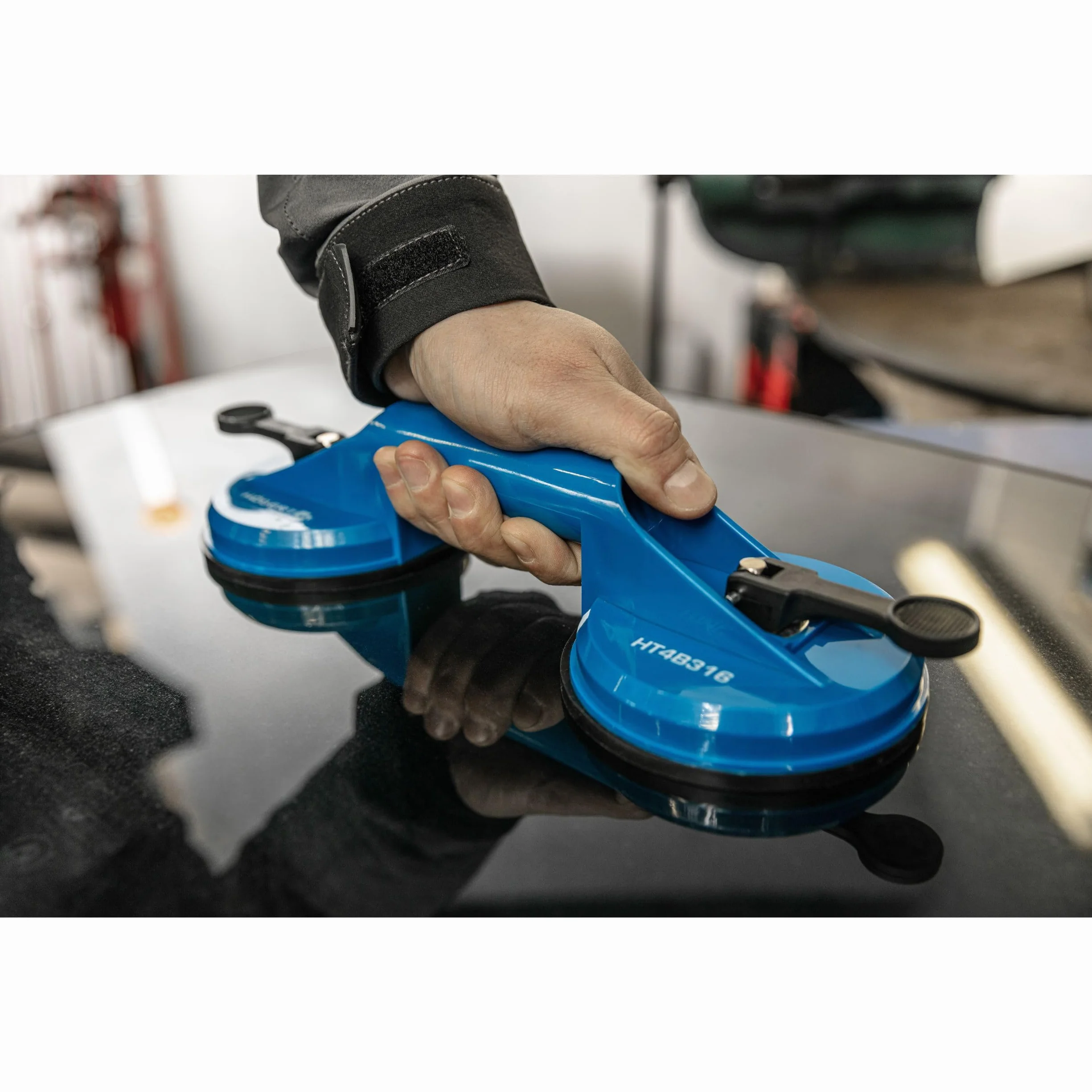 Högert Technik Elevador de succión resistente Doble ventosa 80 kg