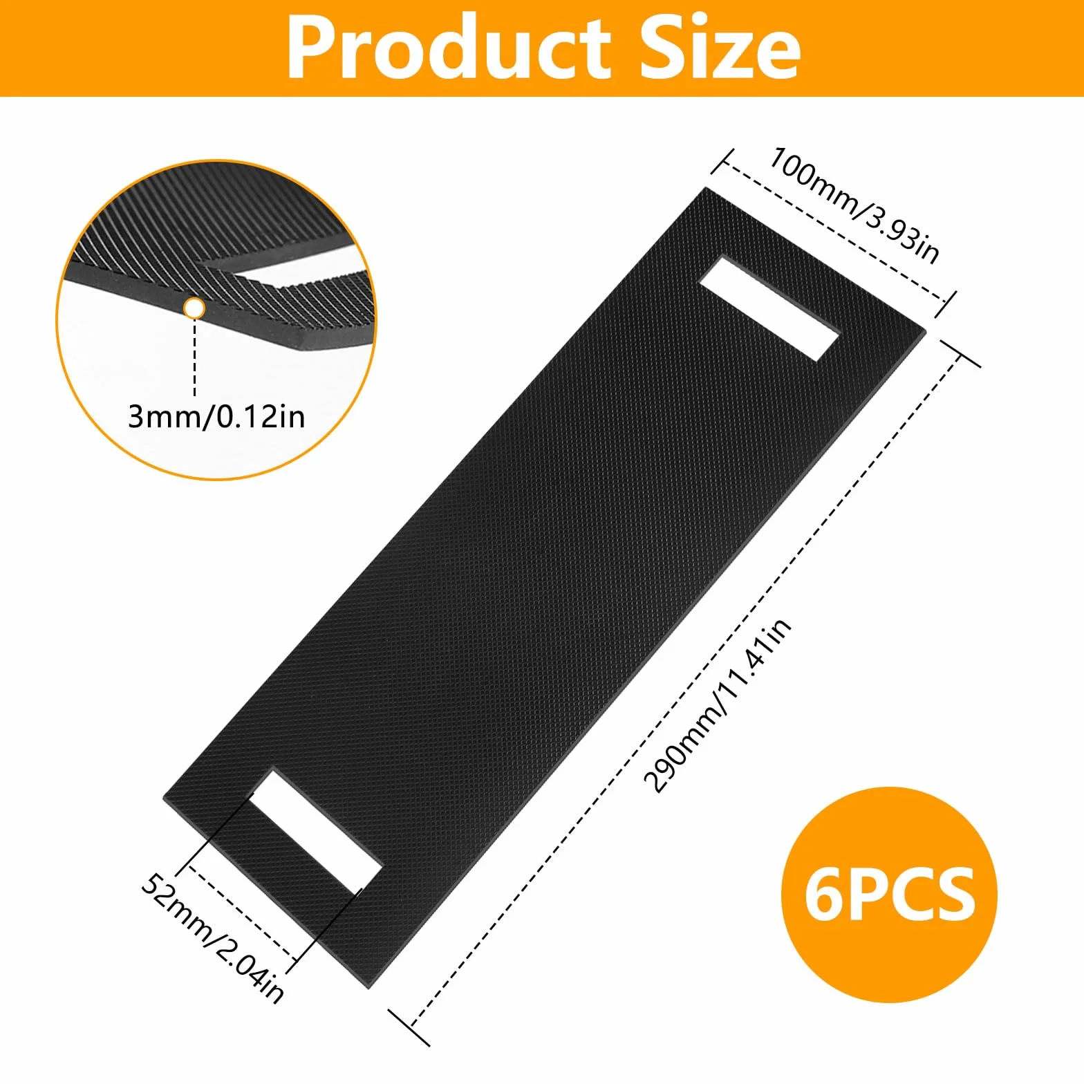 Fundas Protectoras de Esquina de Caucho para Cintas de Amarre 290x100x3mm 6 Piezas