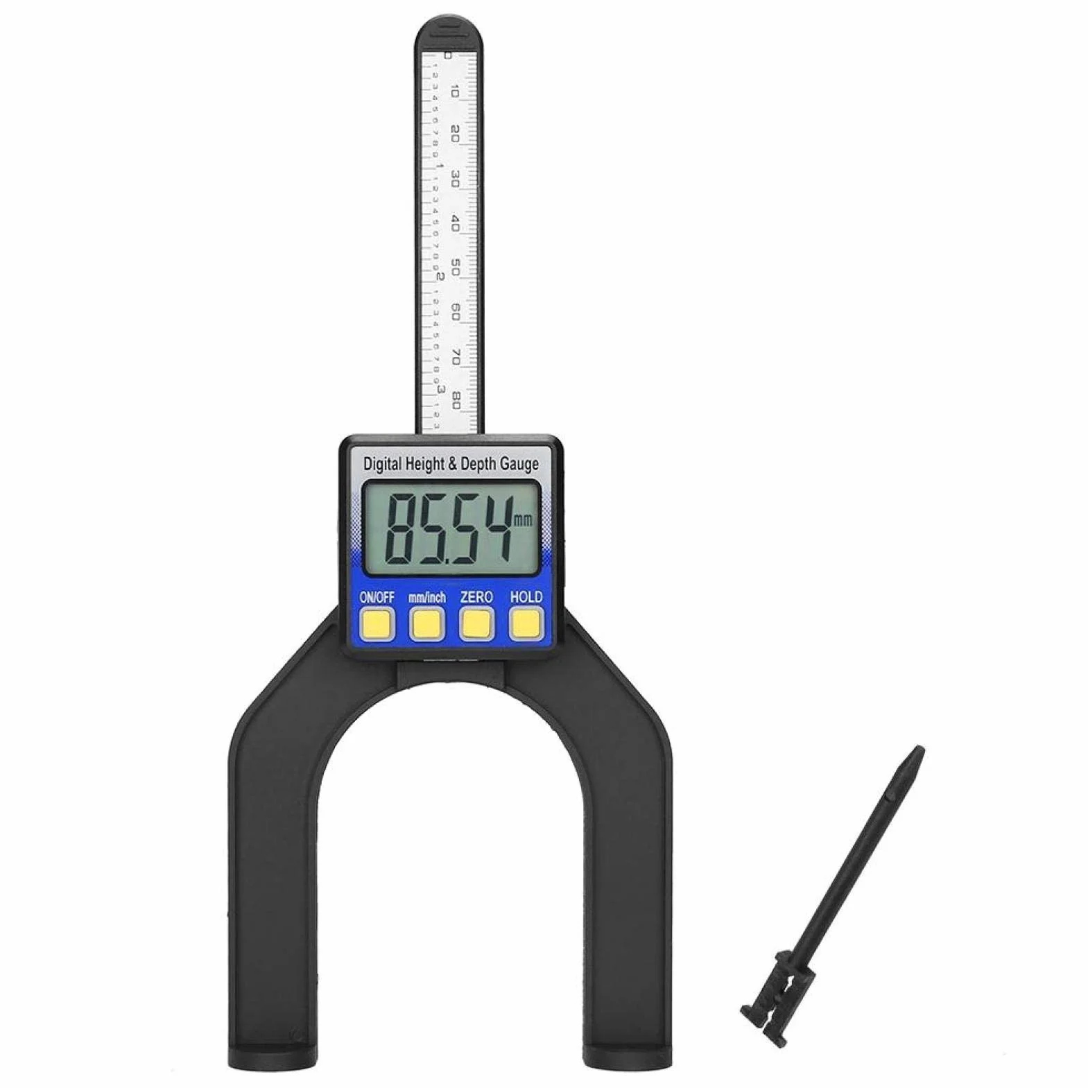 Medidor de profundidad digital 0-80 mm con base magnética para sierra de mesa