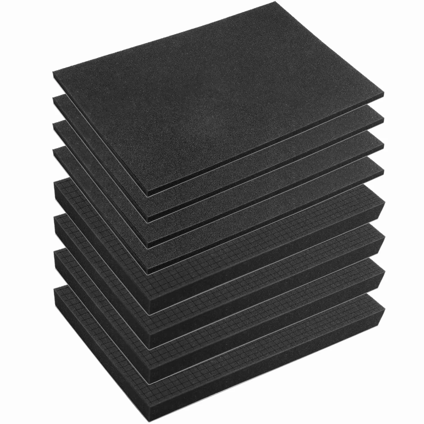 QWORK® espuma precortada 400 x 300 x 25 mm + 400 x 300 x 10 mm 4 piezas para herramientas