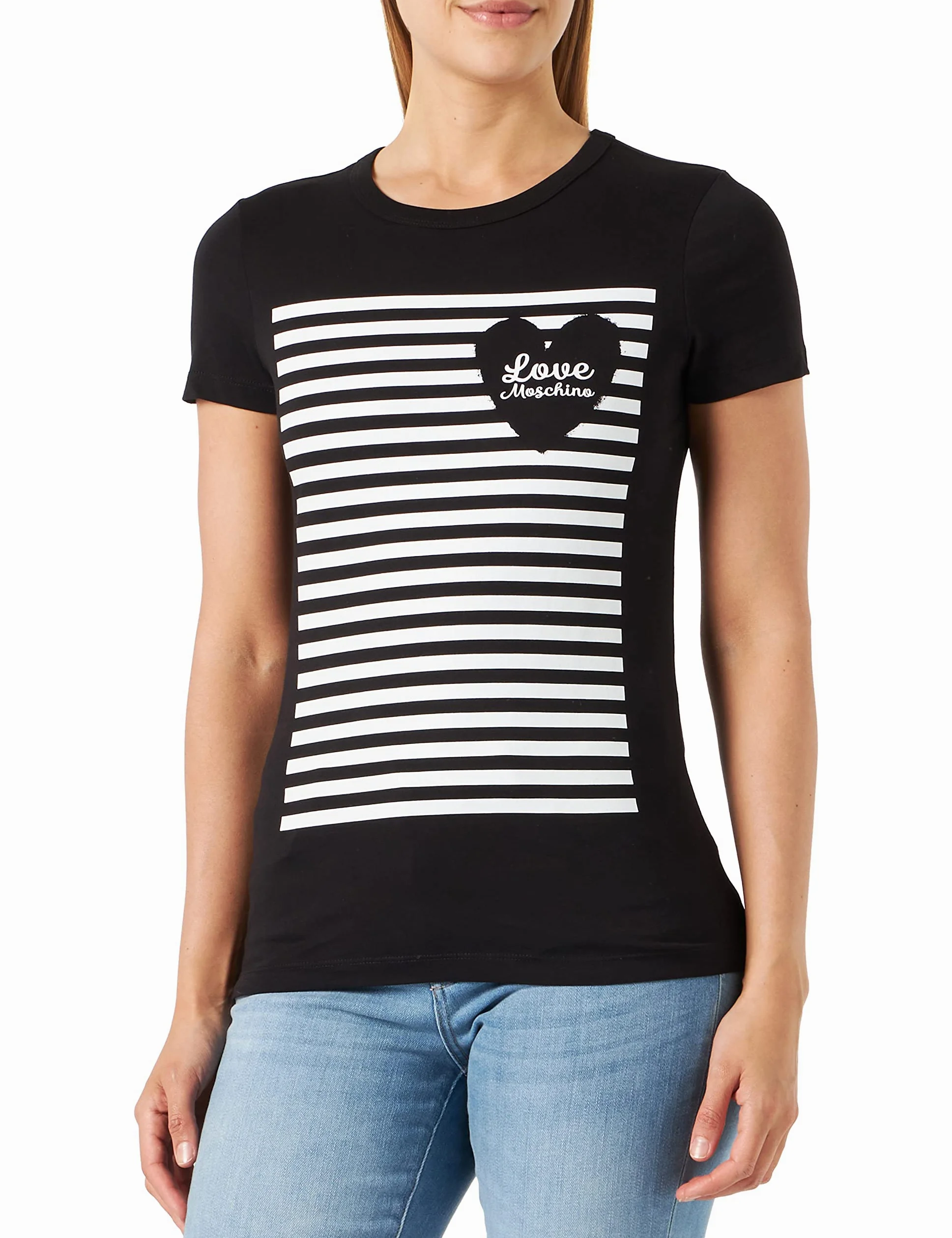 Love Moschino Slim Fit Short-Sleeved T-Shirt Camiseta para Mujer