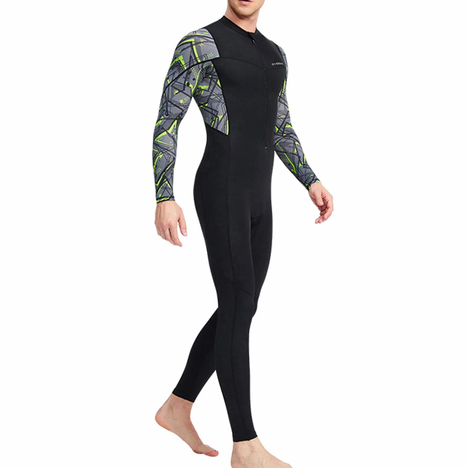 Traje de neopreno para hombre, con cremallera frontal, protección contra erupciones, surf, natación, buceo, negro, XL