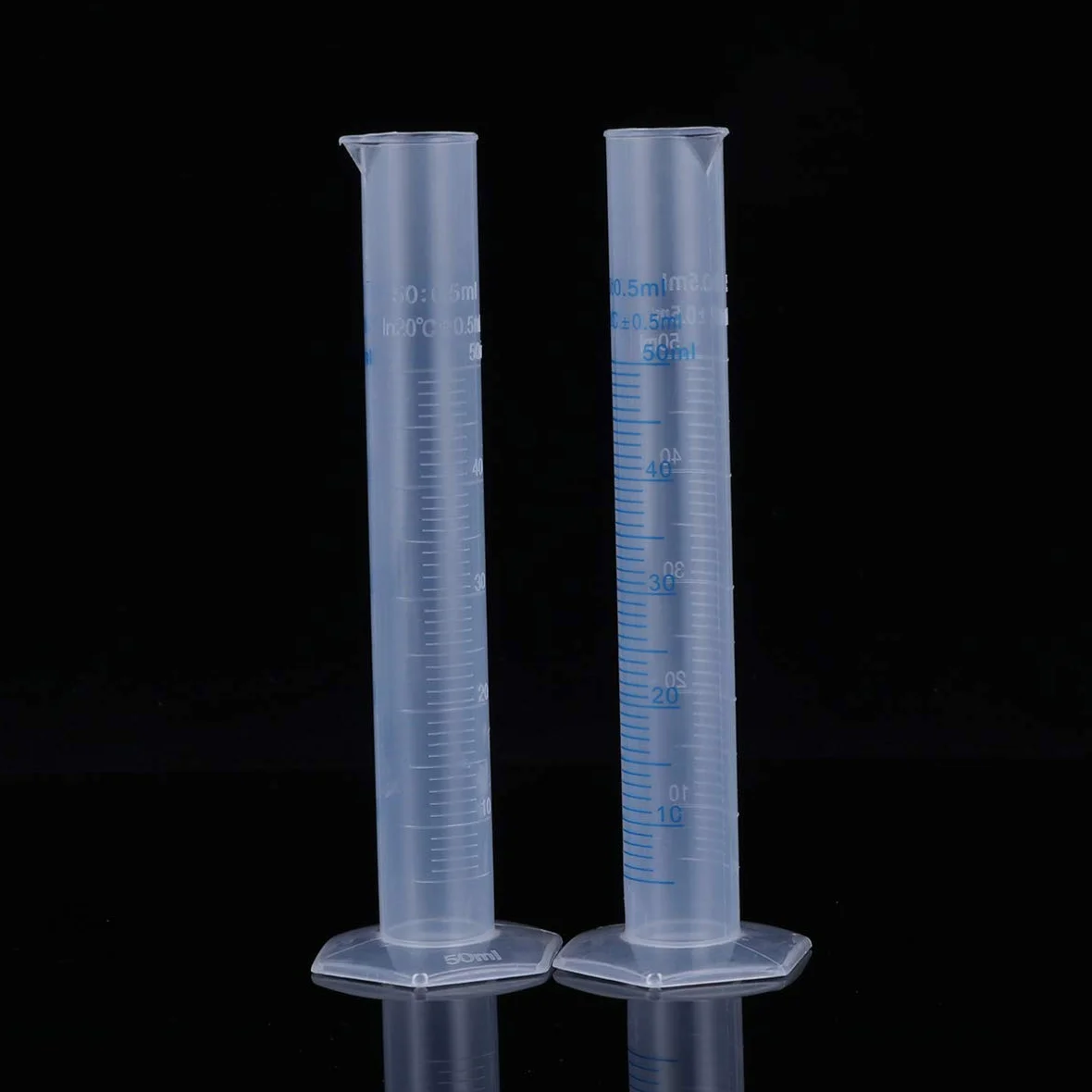Cabilock 5 Piezas Cilindros de Medición Probeta Plástica Graduada Transparente con Base Hexagonal