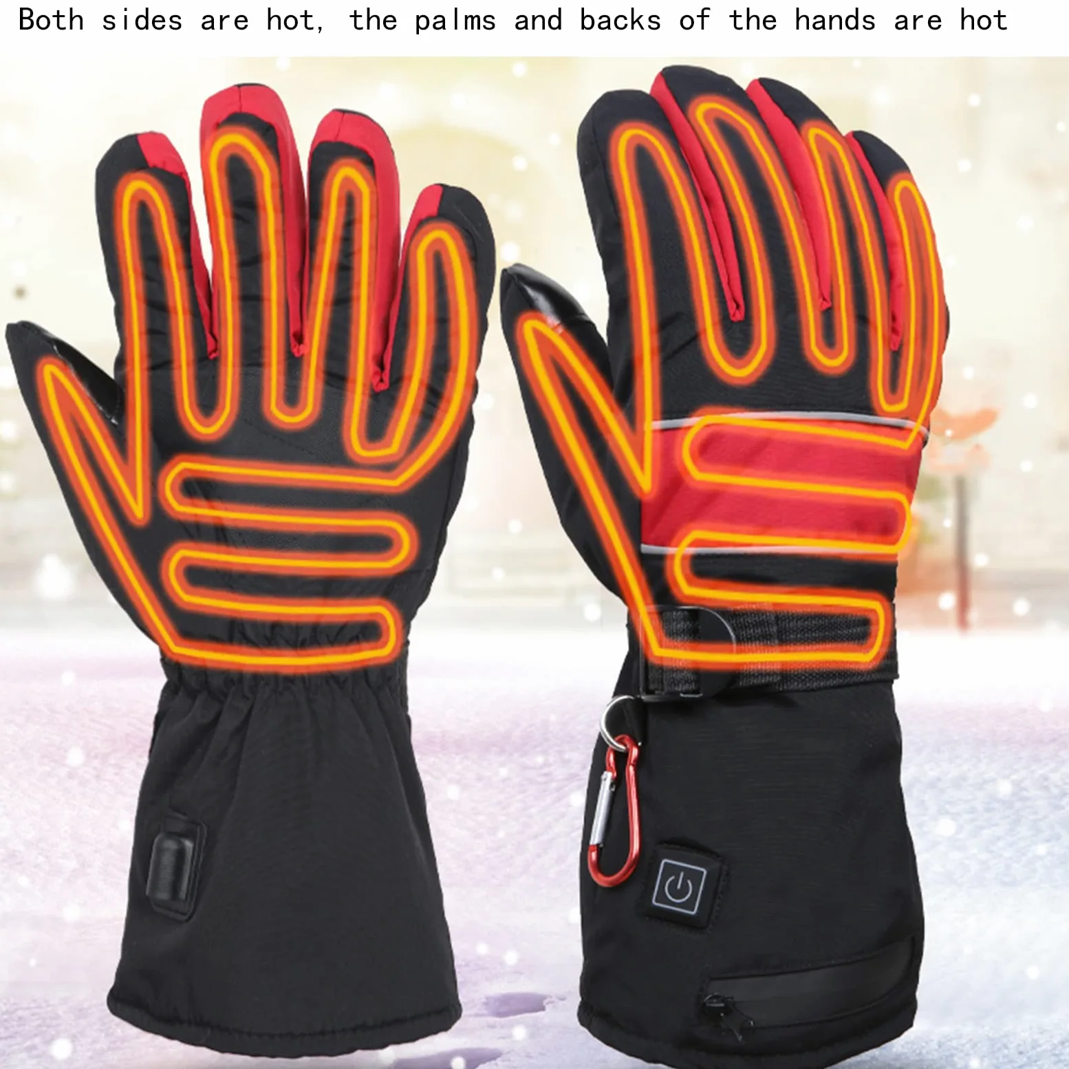 CHEWYNP Guantes térmicos para Hombres y Mujeres, Guantes térmicos para Motocicleta Pantalla táctil Impermeable Guantes térmicos de Invierno Calefacción de Doble Cara 3 Niveles de calefacci