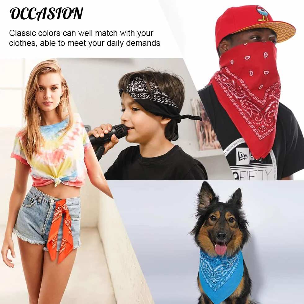 Aomig Pañuelos Cabeza Mujer, Pañuelo Pirata con Diseño Único Estampado, Bandana Hombre de Moda y Deporte, Pañuelos de Colores Unisex para Cuello, Cabeza, Muñeca, Adultos y Niños, 54 X 54 cm