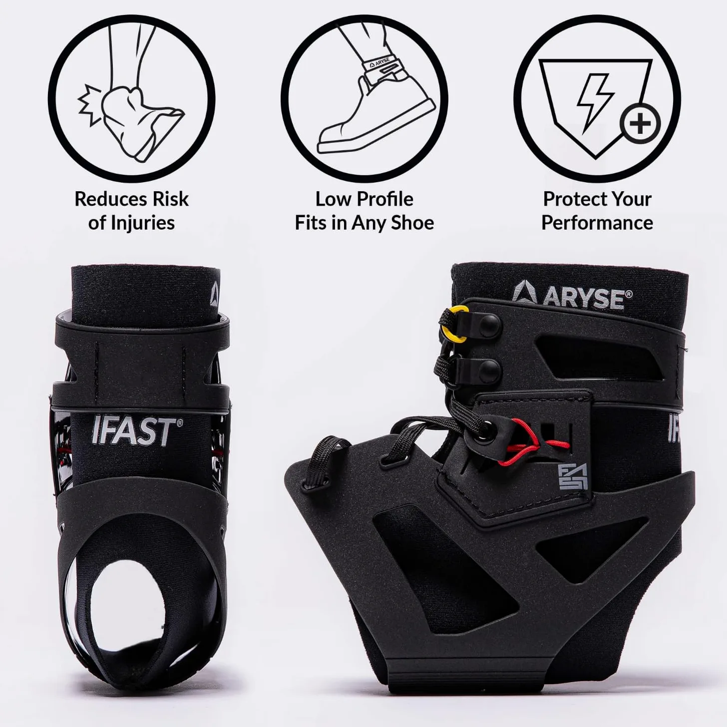 ARYSE IFAST - Tobillera estabilizadora - Soporte de tobillo superior para hombre y mujer - Baloncesto, béisbol, correr, fútbol, voleibol y mucho más - (M, esmerilado)