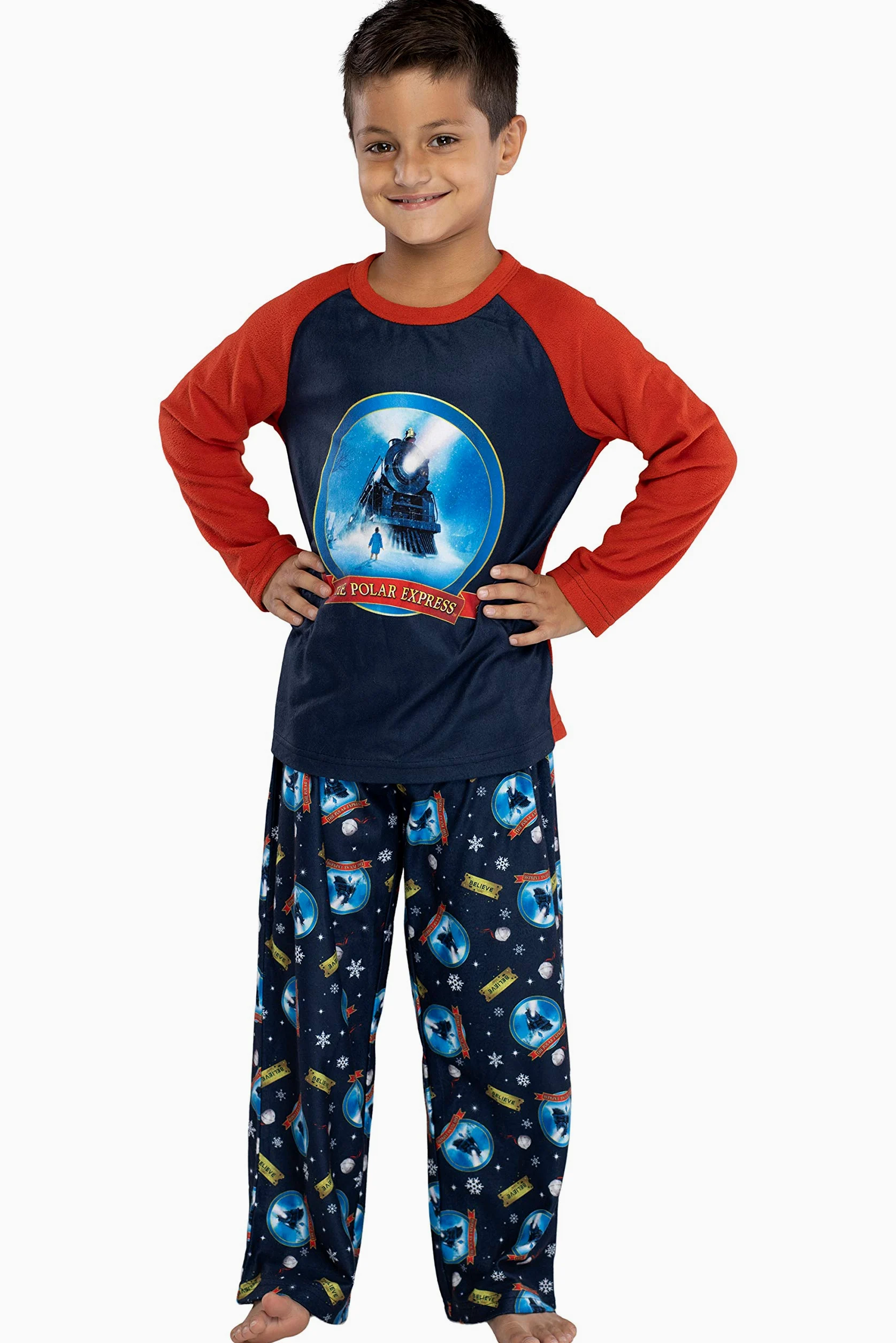 El tren expreso polar Niños Grandes Raglan Pajama Set (6/7)