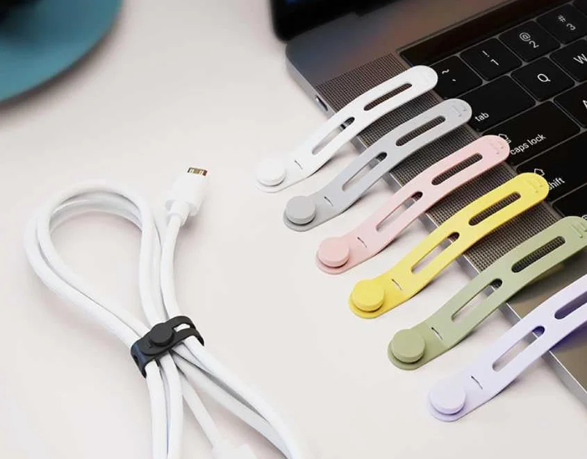 Bridas para Cables de Silicona, Almacenamiento de Cables Multifunción, Reutilizables