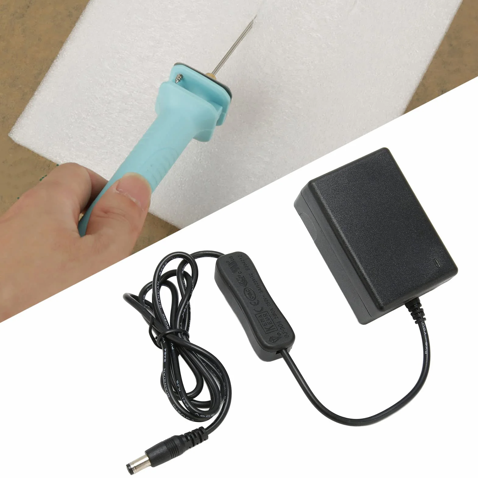 Cortador de Alambre Caliente 15V 2000mA Fuente de Alimentación 100-240V UE