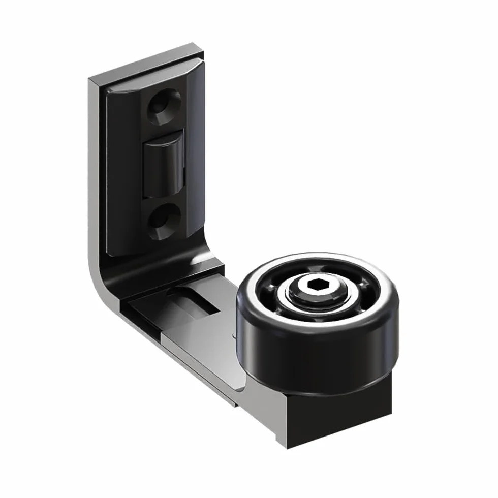 CCJH Guía de suelo ajustable para puerta corredera, soporte inferior, grosor 2,5-6 cm, negro